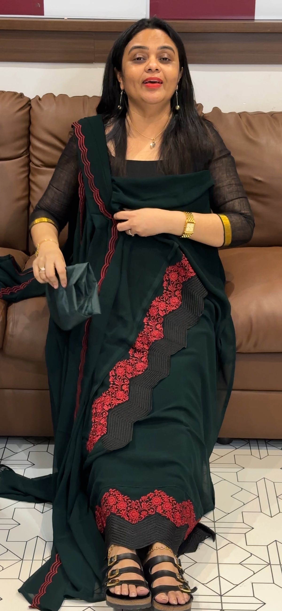FAUX GEORGETTE UNSTITCHED SALWAR SUITS - IHA 35462