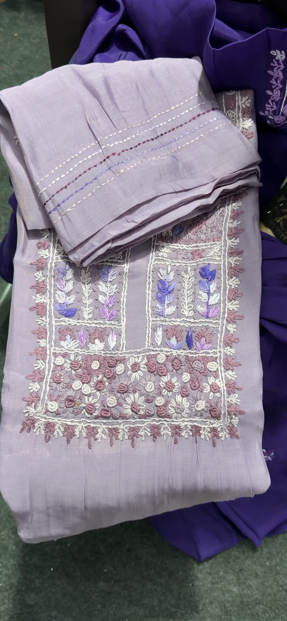 MALAI CHANDERI  UNSTITCHED SALWAR SUITS - IHA 36050