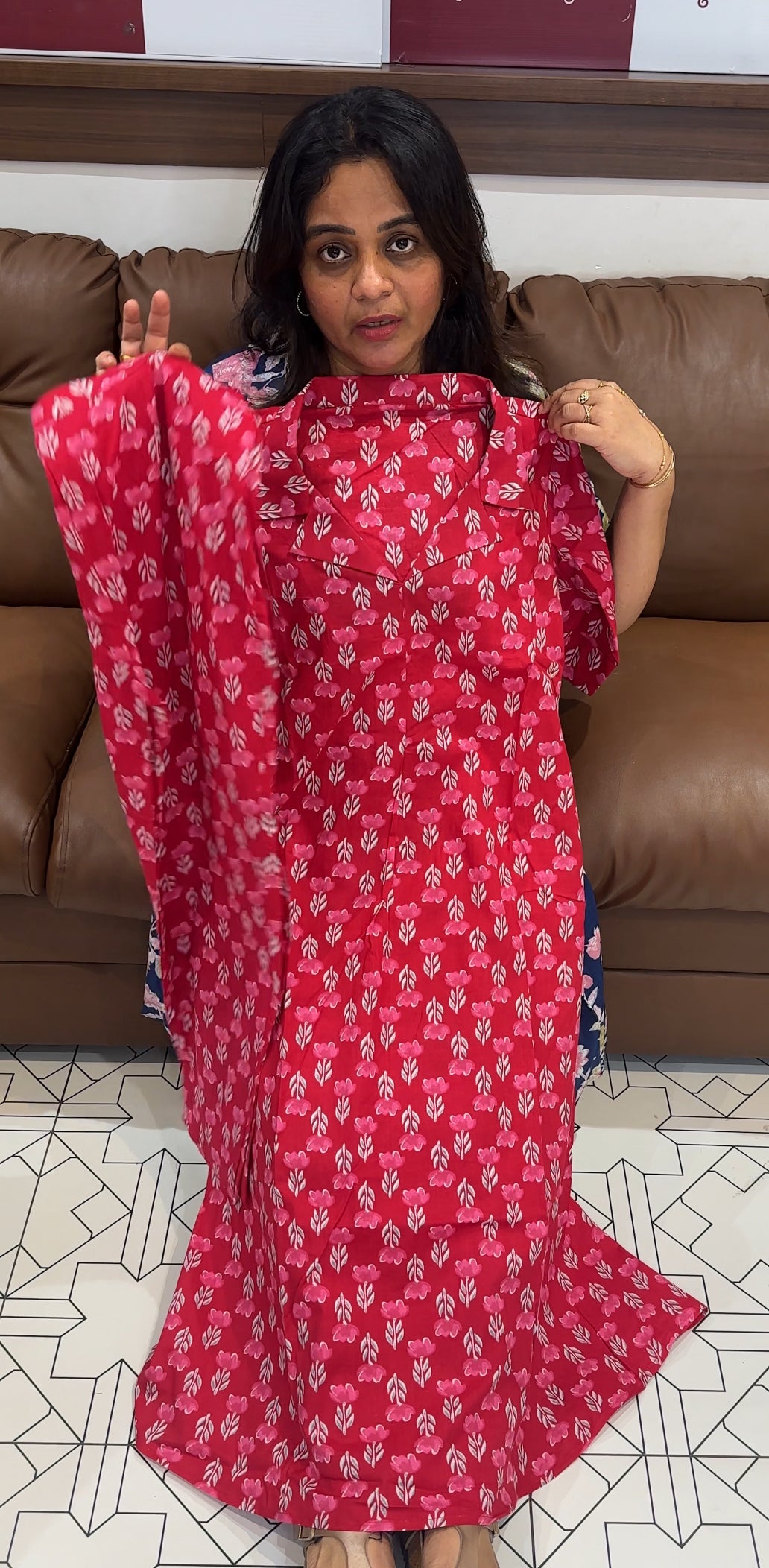 IHA'S IN-HOUSE PRINTED COTTON TOP AND BOTTOM -IHA 26540