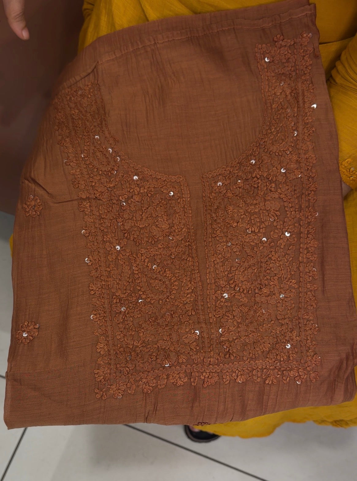 LUCKNOWI CHIKANKARI UNSTITCHED SALWAR SUITS - IHA 34724