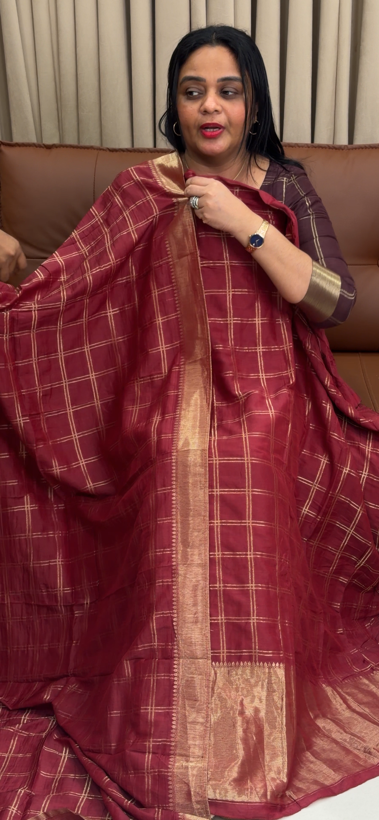 MALAI CHANDERI UNSTITCHED SALWAR SUITS - IHA 34641