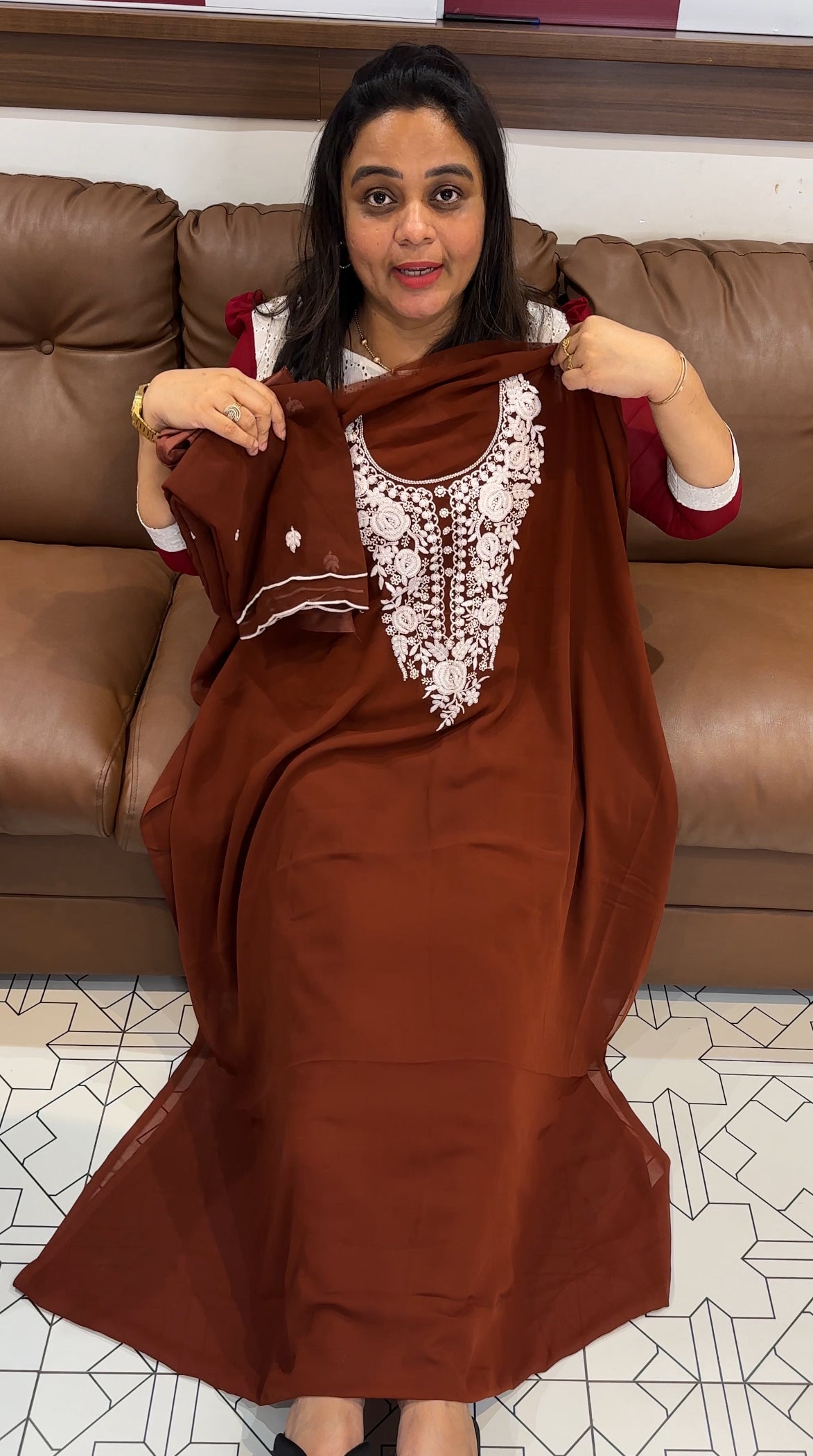 FAUX GEORGETTE UNSTITCHED SALWAR SUITS - IHA 27849