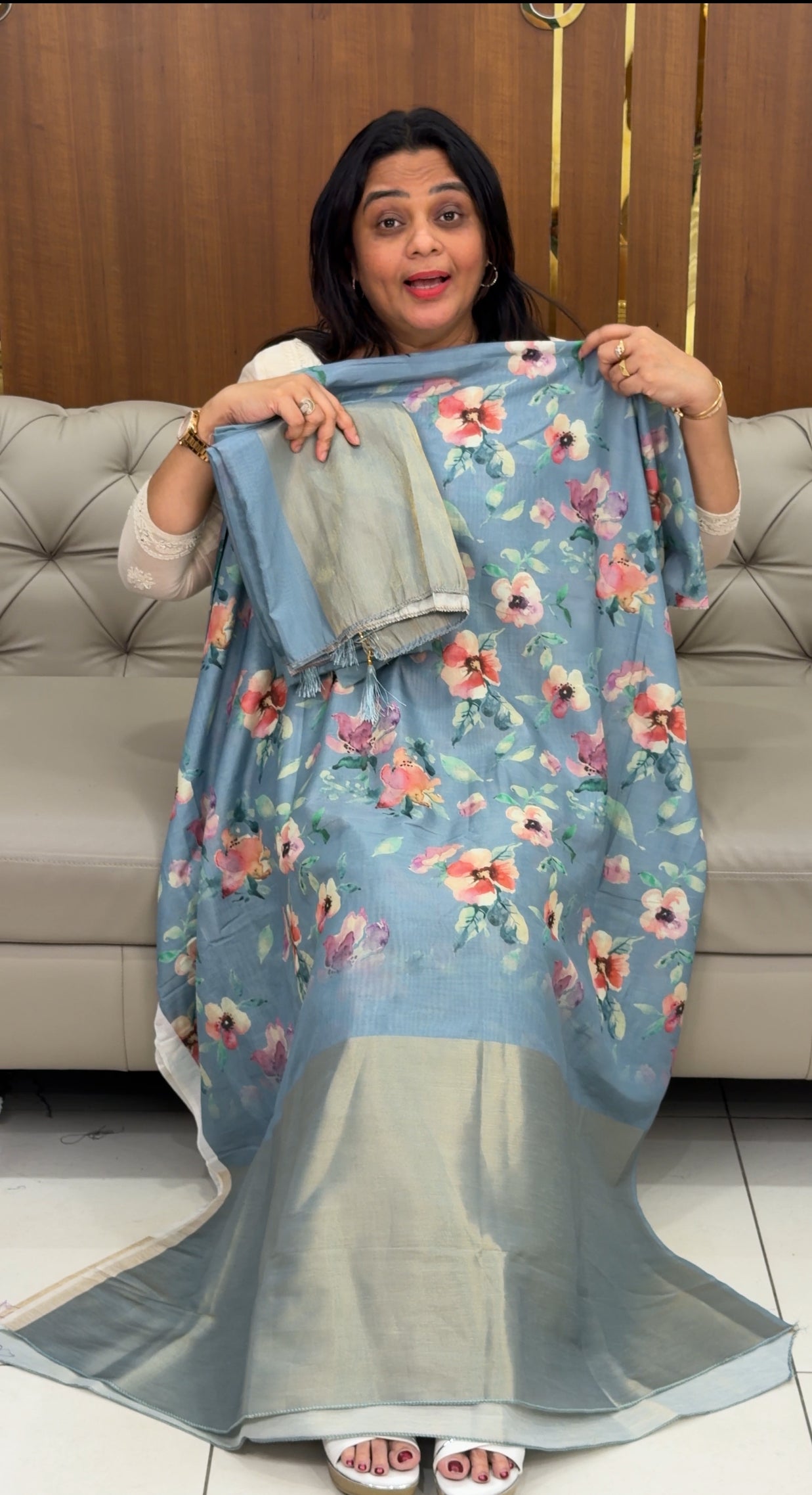 PRINTED UNSTITCHED SALWAR SUITS - IHA 29305