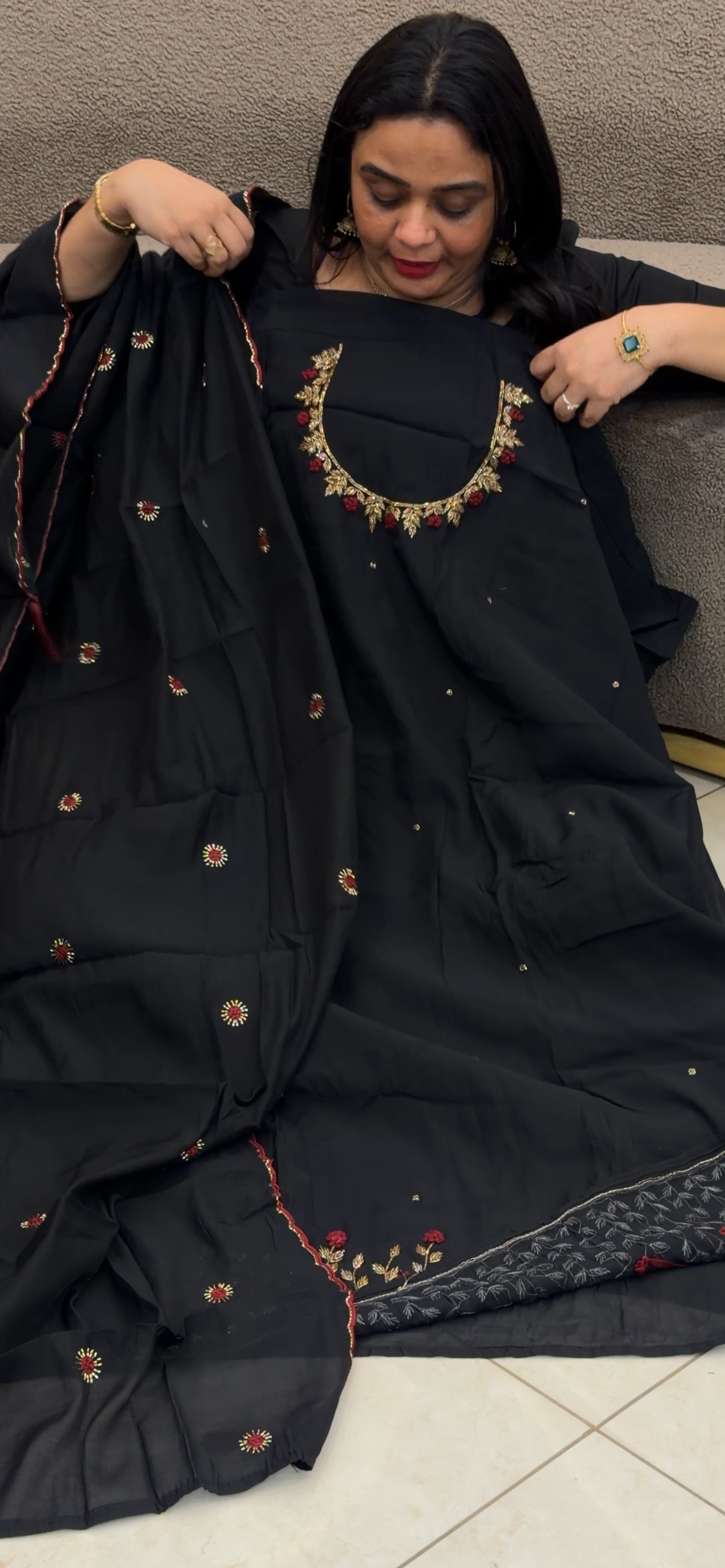 MALAI CHANDERI UNSTITCHED SALWAR SUITS - IHA 33606
