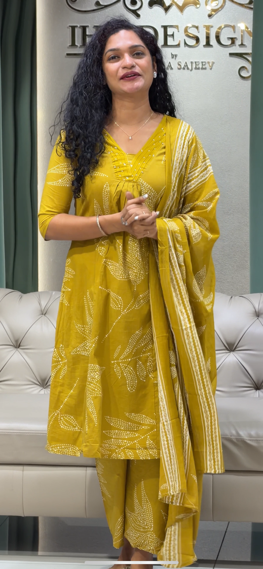 COTTON TOP, BOTTOM AND DUPATTA - IHA 29650