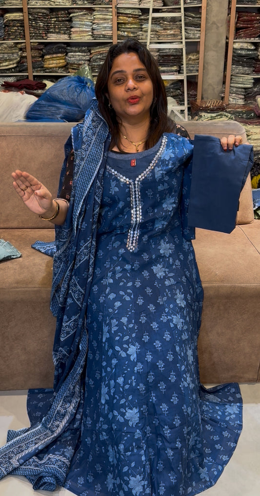 MUL MUL COTTON TOP, BOTTOM AND DUPATTA - IHA 25260