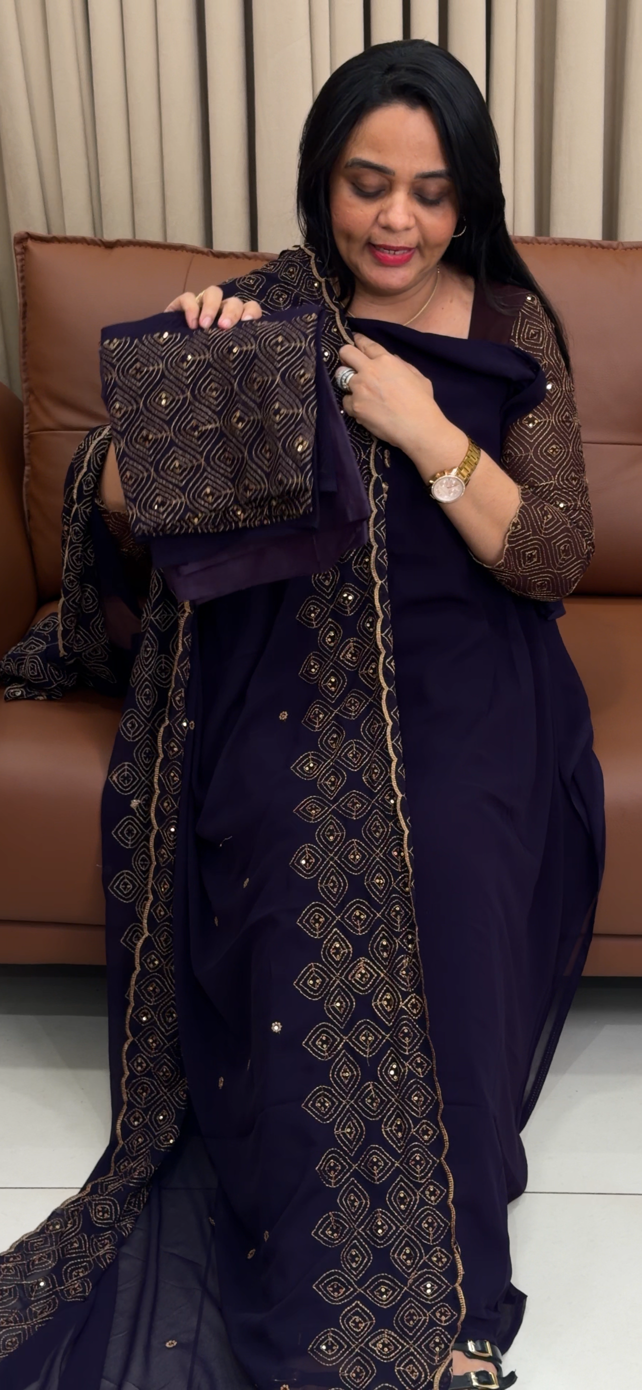 FAUX GEORGETTE UNSTITCHED SALWAR SUITS - IHA 34781
