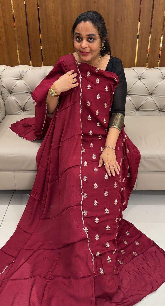 PLATINUM CHIFFON UNSTITCHED SALWAR SUITS - IHA 26747