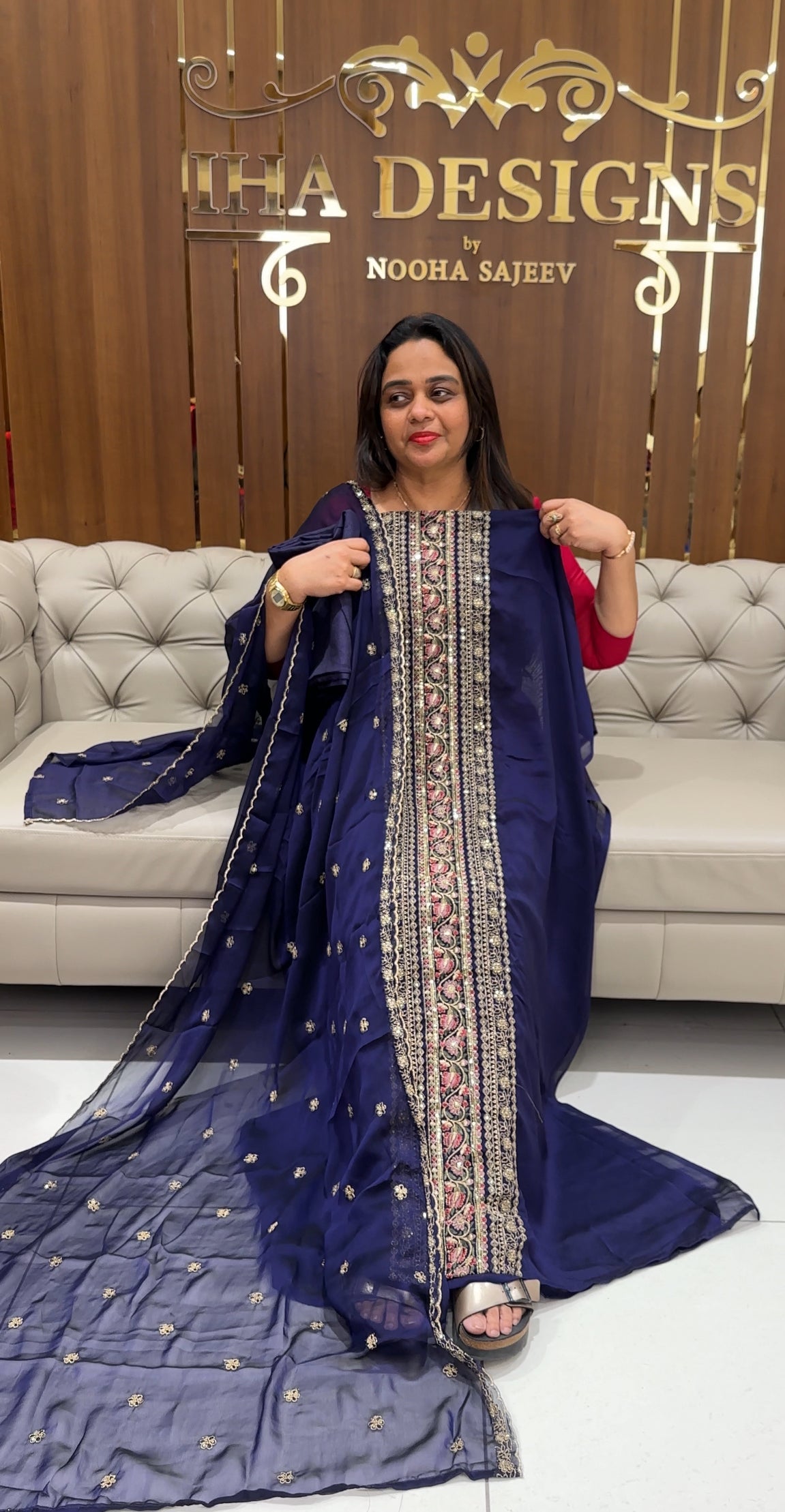 SILKY GEORGETTE UNSTITCHED SALWAR SUITS - IHA 24090