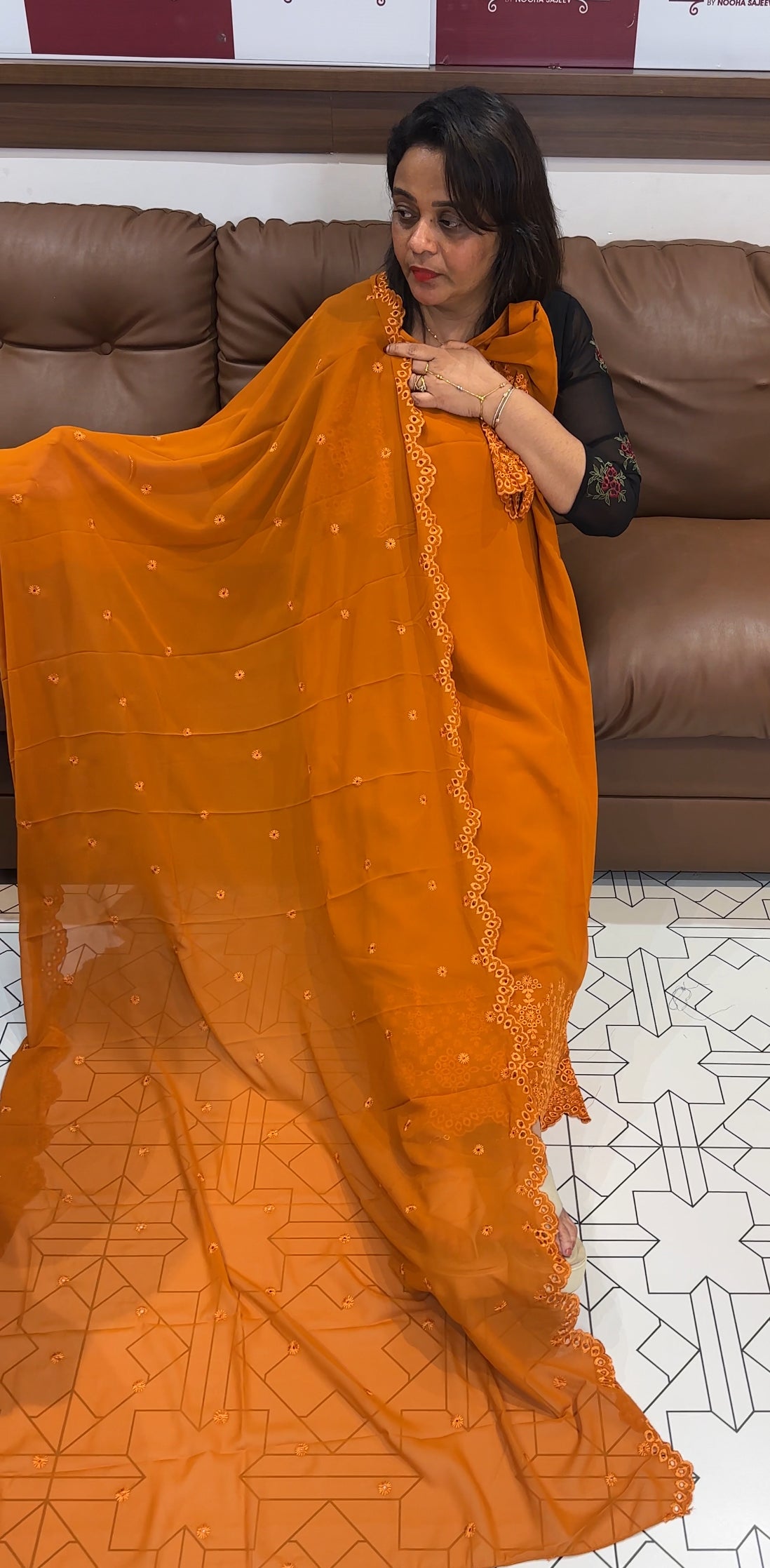 GEORGETTE TOP,BOTTOM AND DUPATTA - IHA 24884