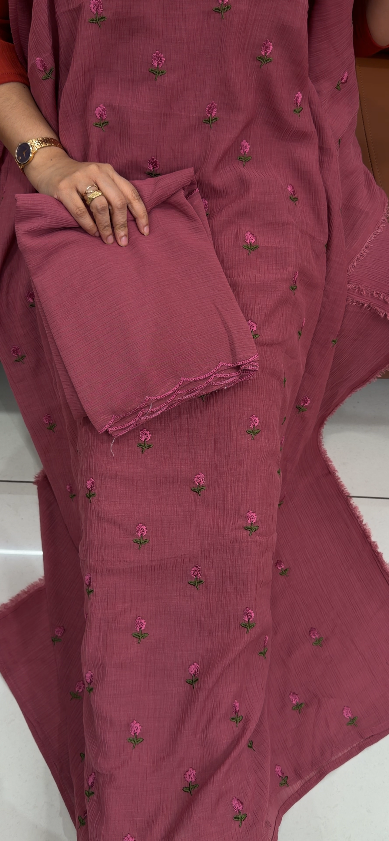 MUL CRUSHED UNSTITCHED SALWAR SUITS - IHA 33537