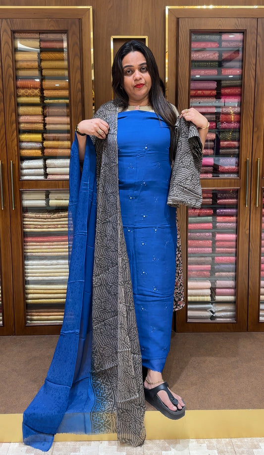 VISCOSE GEORGETTE UNSTITCHED SALWAR SUITS - IHA 23365