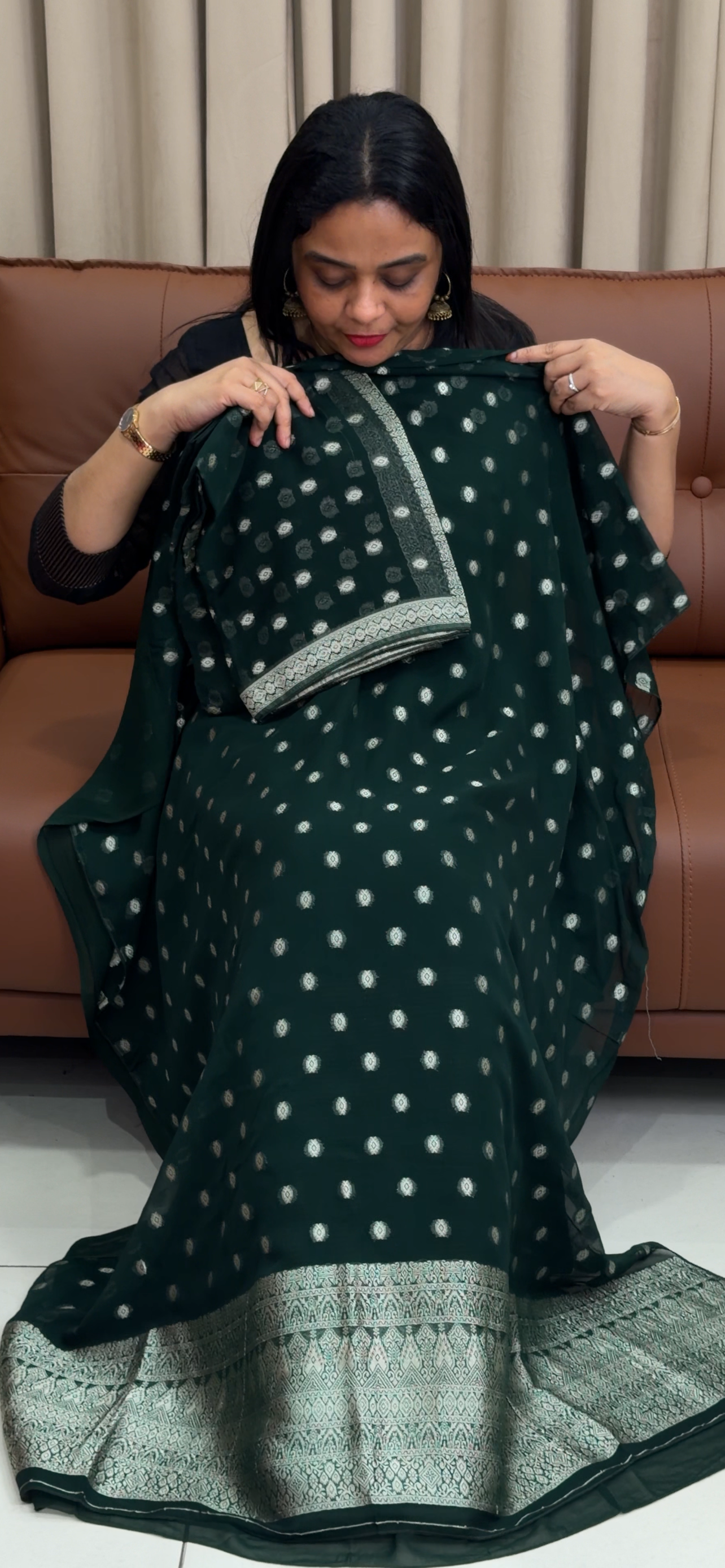 VISCOSE GEORGETTE UNSTITCHED SALWAR SUITS - IHA 34020