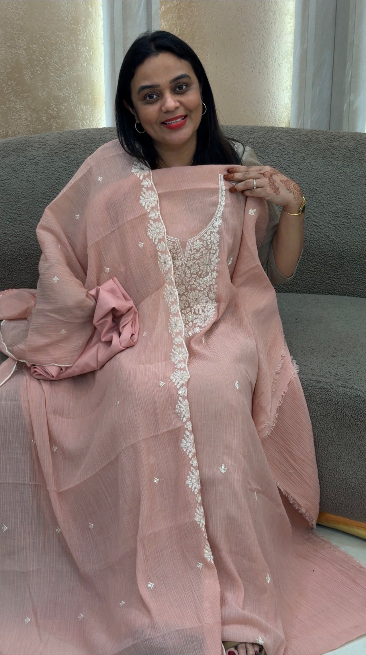 MUL CRUSHED UNSTITCHED SALWAR SUITS - IHA 33058