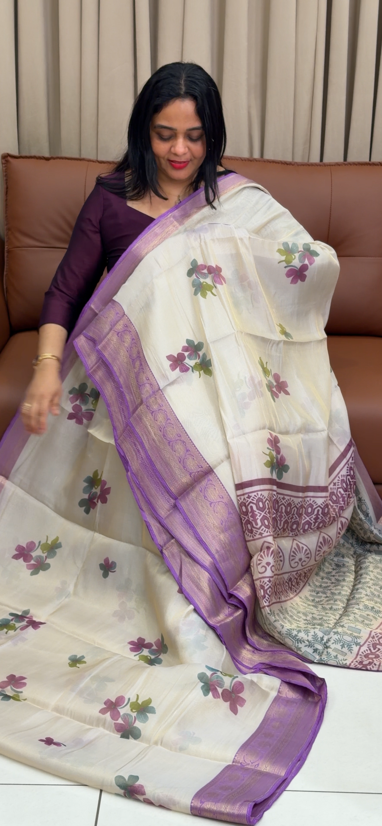 PRINTED TISSUE SAREES - IHA 33805