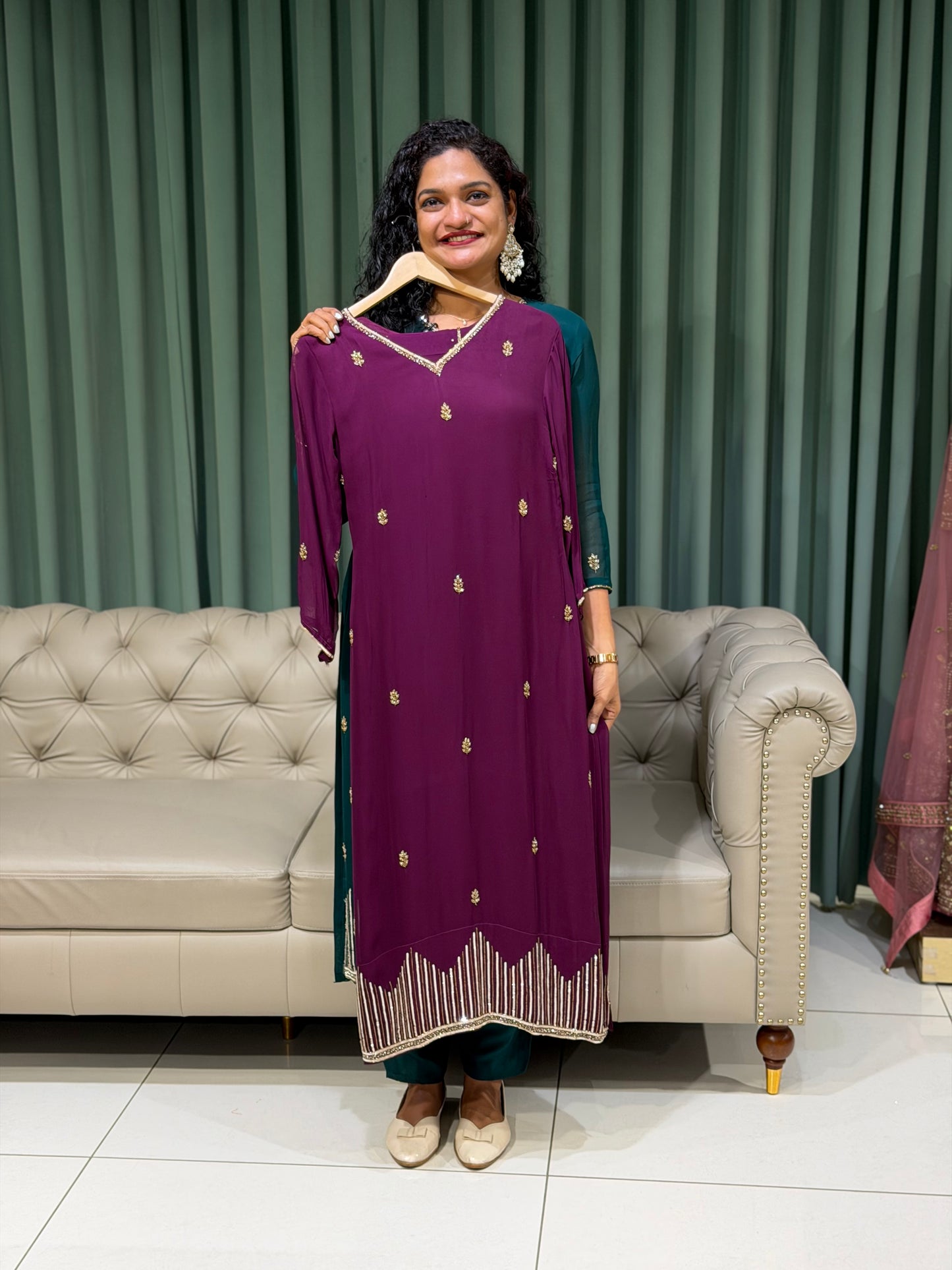 PARTY WEAR TOP, BOTTOM AND DUPATTA - IHA  29802