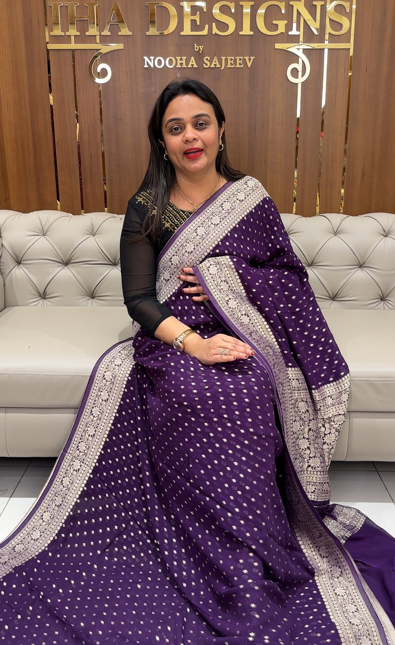 VISCOSE GEORGETTE SAREES - IHA 24343