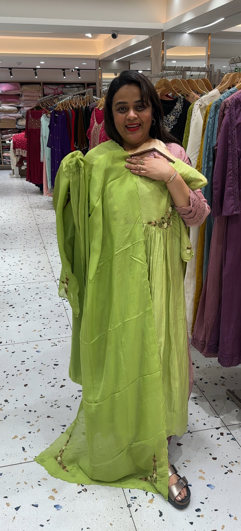 MALAI CHANDERI TOP,BOTTOM AND DUPATTA - IHA 23563