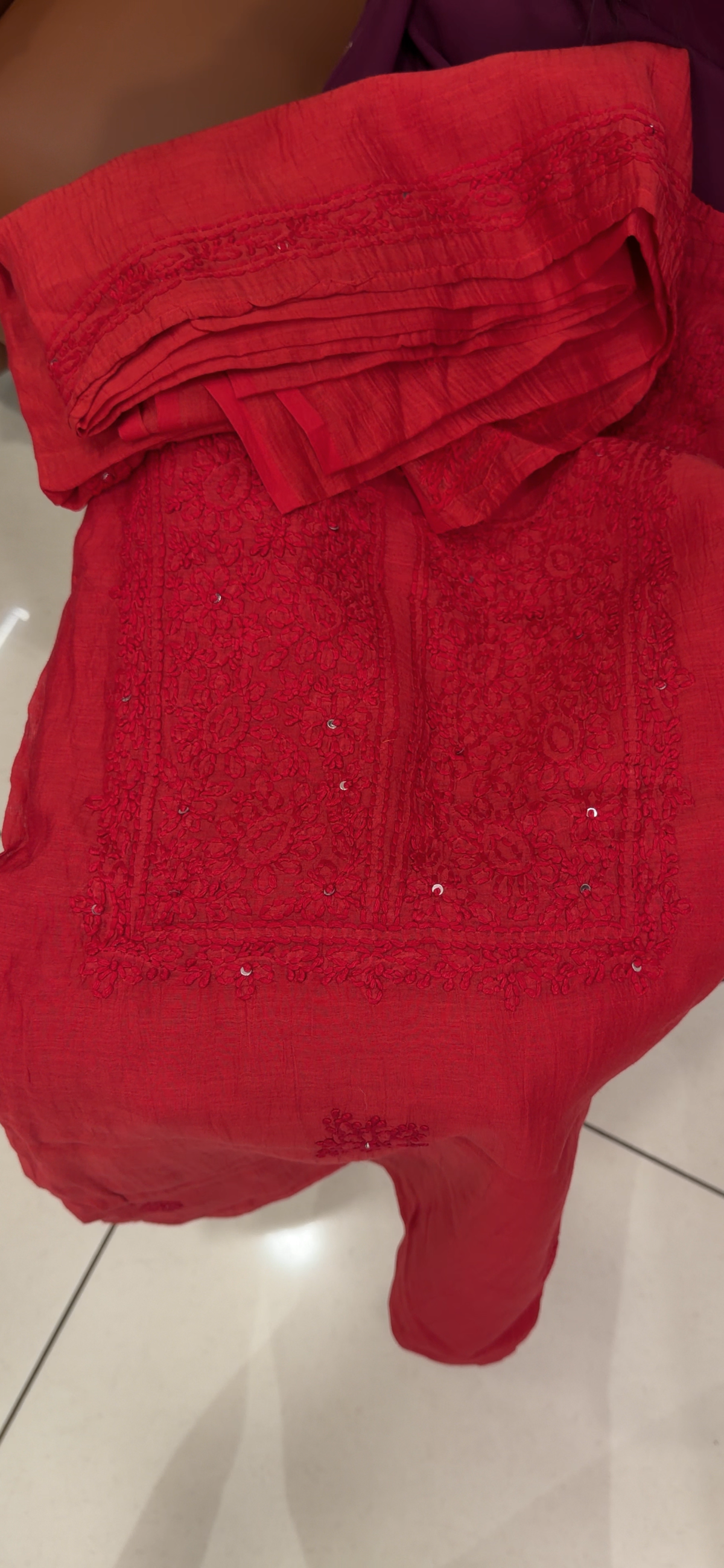 CHIKANKARI UNSTITCHED SALWAR SUITS - IHA 35801