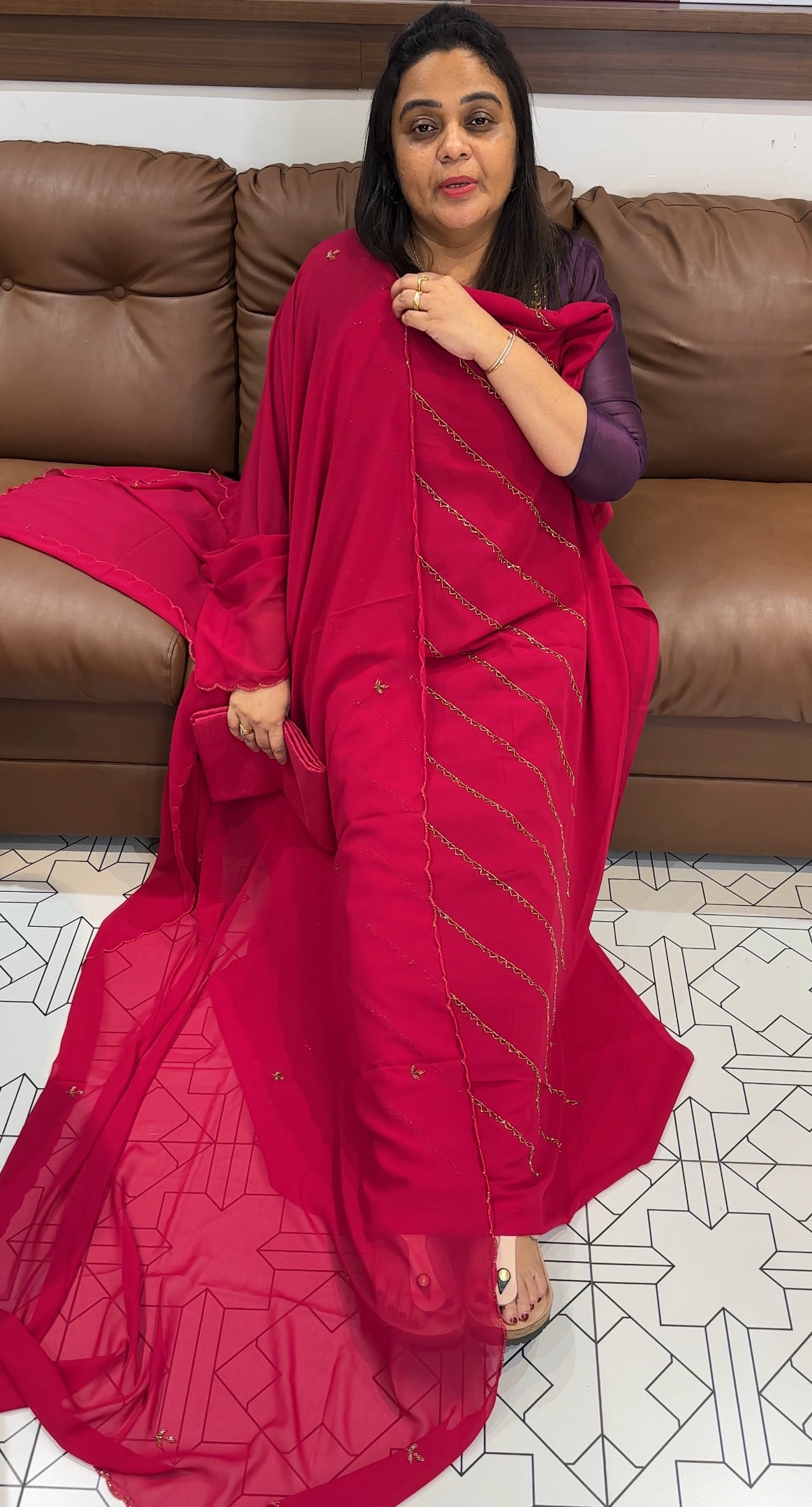 FAUX GEORGETTE UNSTITCHED SALWAR SUITS - IHA 28015