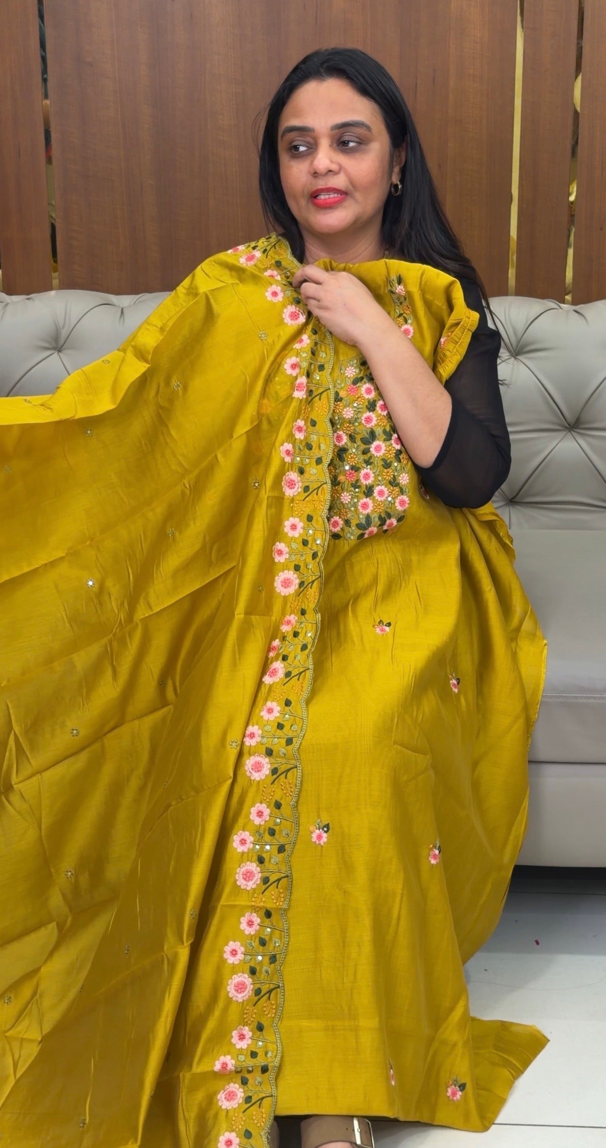 MUL CHANDERI UNSTITCHED SALWAR SUITS - IHA 33253