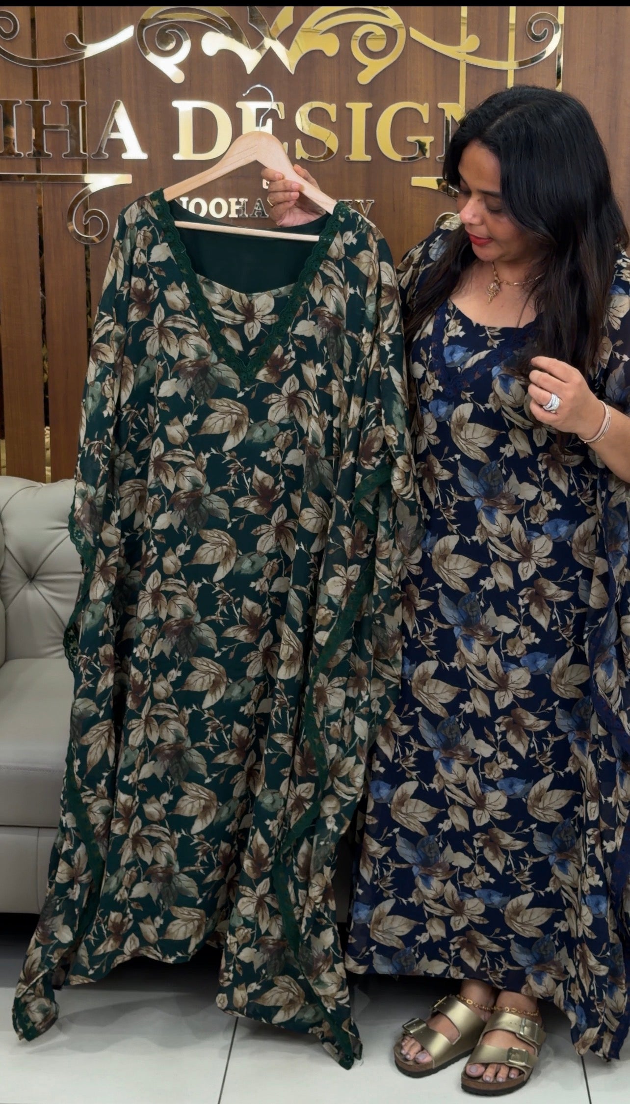 IHA'S IN-HOUSE PRINTED GEORGETTE KAFTAN TOPS - IHA 31012