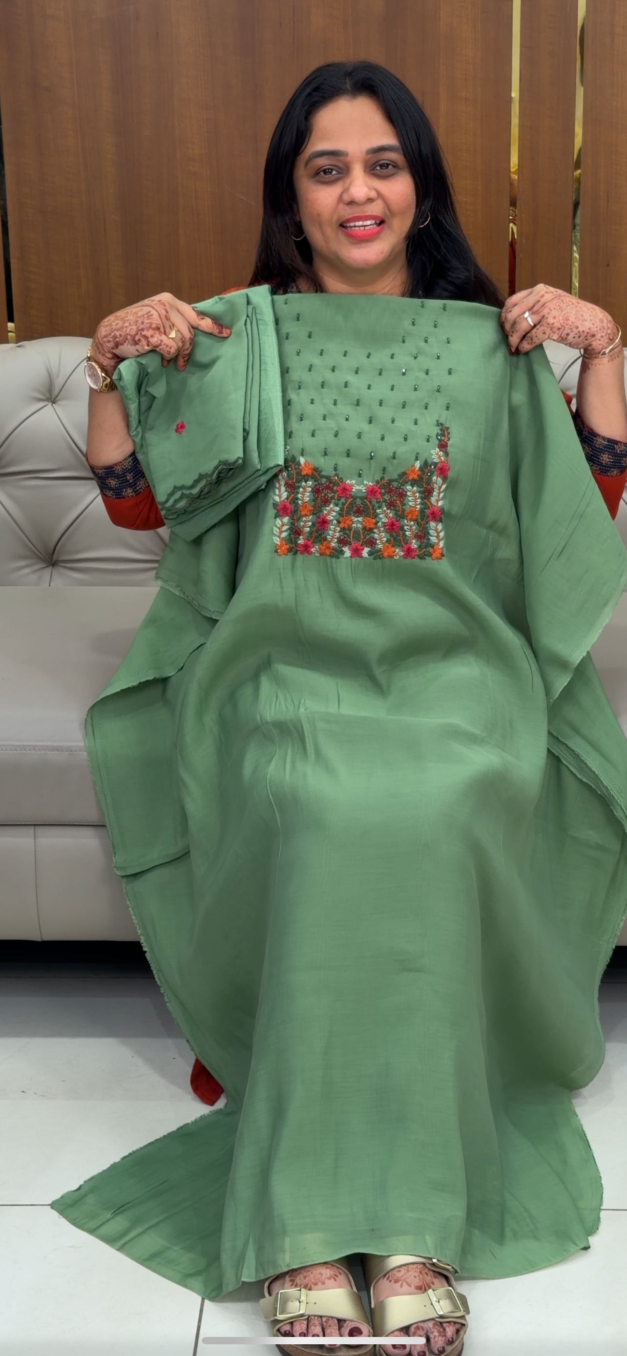 MALAI CHANDERI UNSTITCHED SALWAR SUITS - IHA 30074