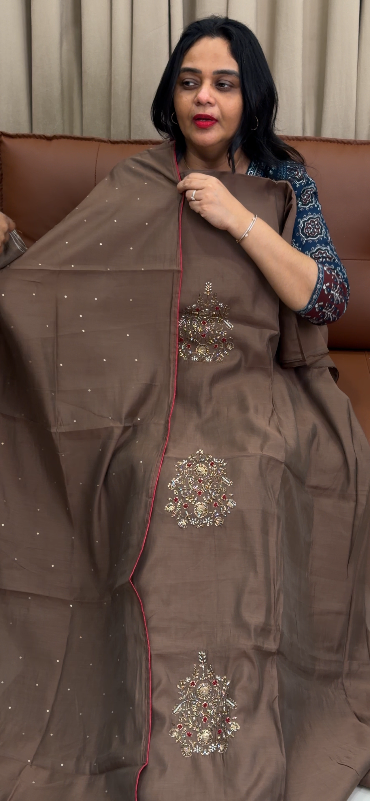 MUL CHANDERI UNSTITCHED SALWRA SUITS - IHA 33760