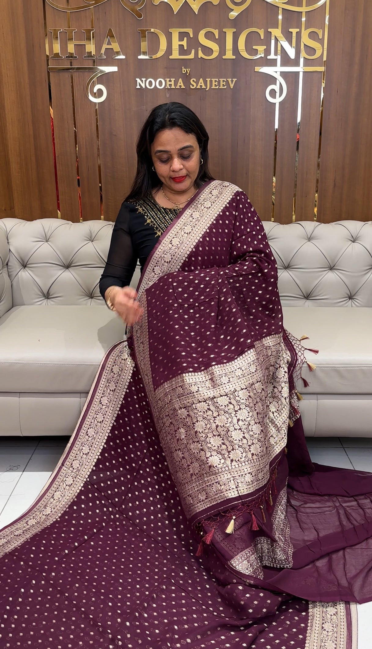VISCOSE GEORGETTE SAREES - IHA 24343