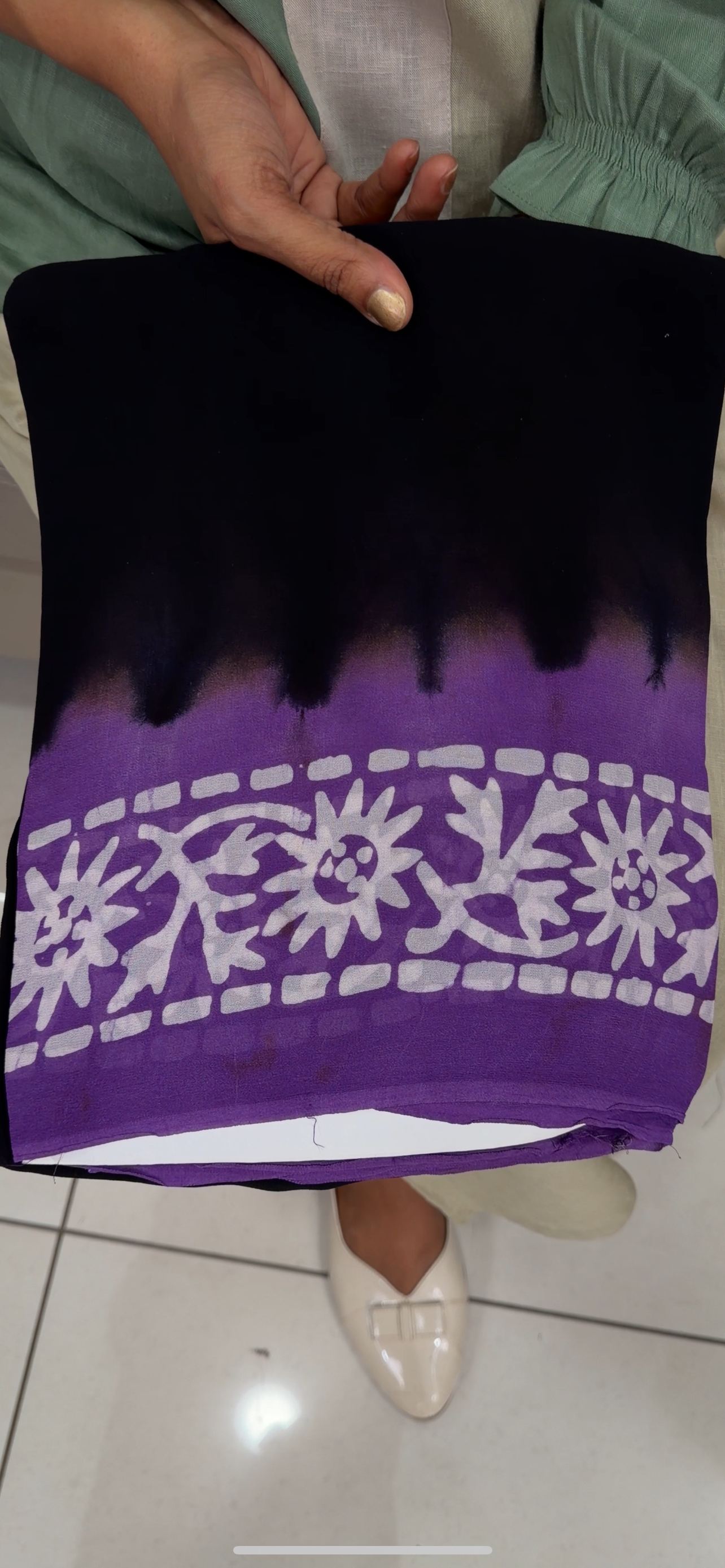 BATIK PRINTED GEORETTE SAREES - IHA 29626