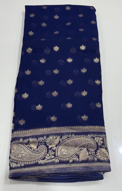 VISCOSE GEORGETTE SAREES - IHA 18670