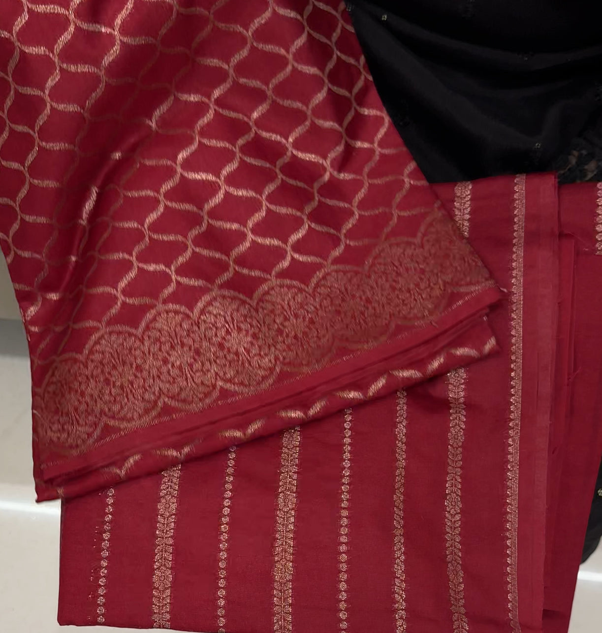 BANARASI TUSSUR UNSTITCHED SALWAR SUITS - IHA 28349