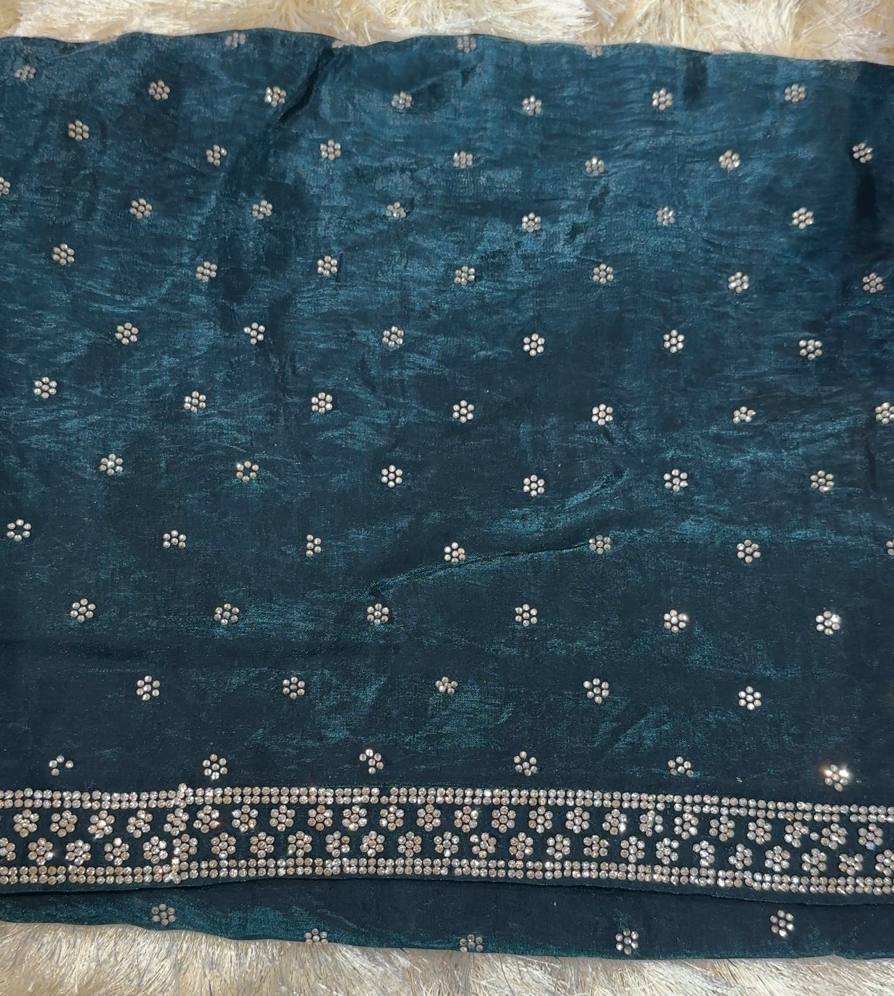 VELVET ORGANZA SAREES - IHA 27977