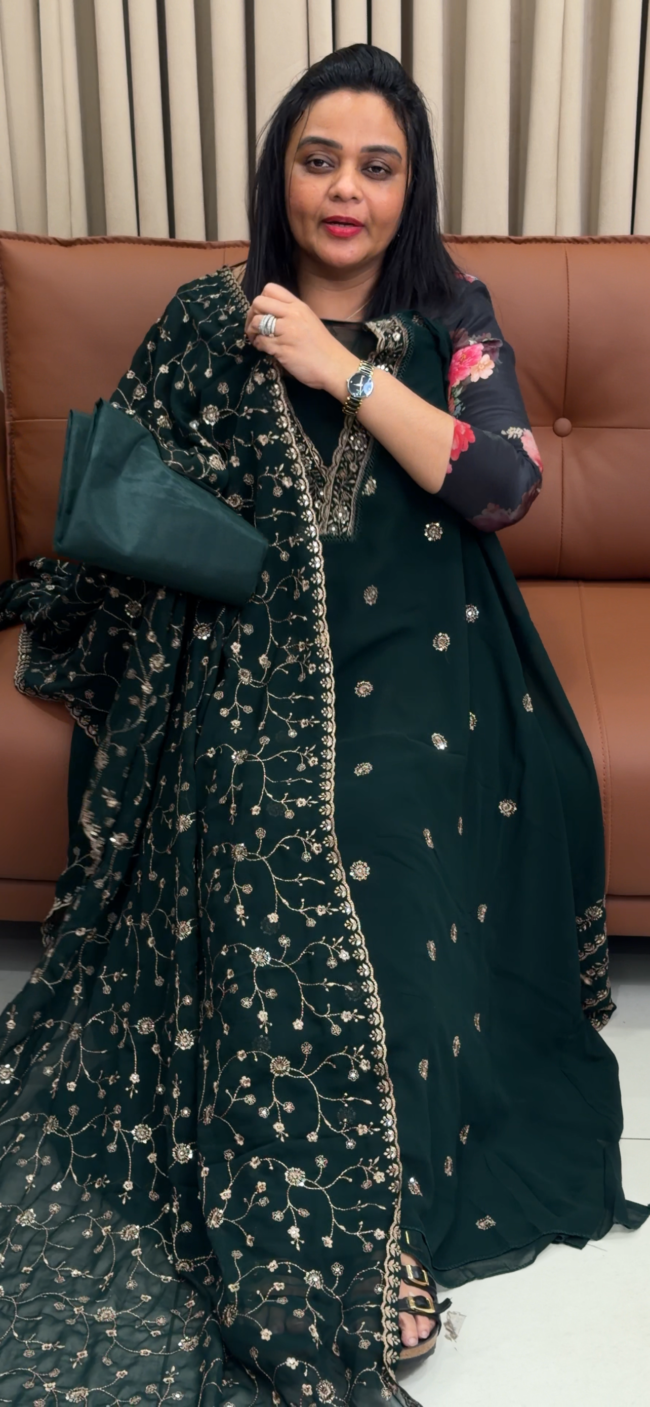 FAUX GEORGETTE UNSTITCHED SALWAR SUITS - IHA 34913