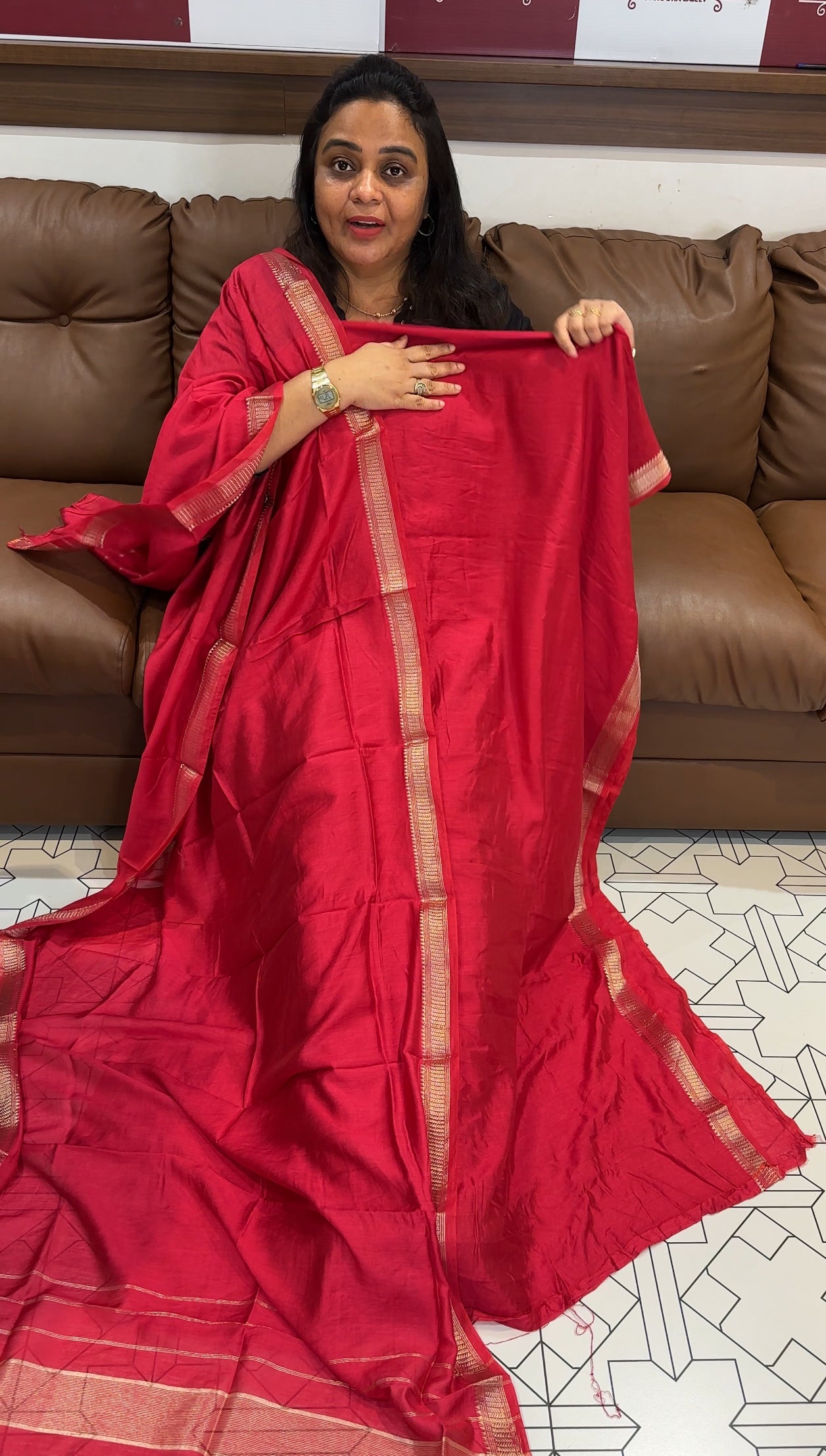 MALAI CHANDERI UNSTITCHED SALWAR SUITS - IHA 27939