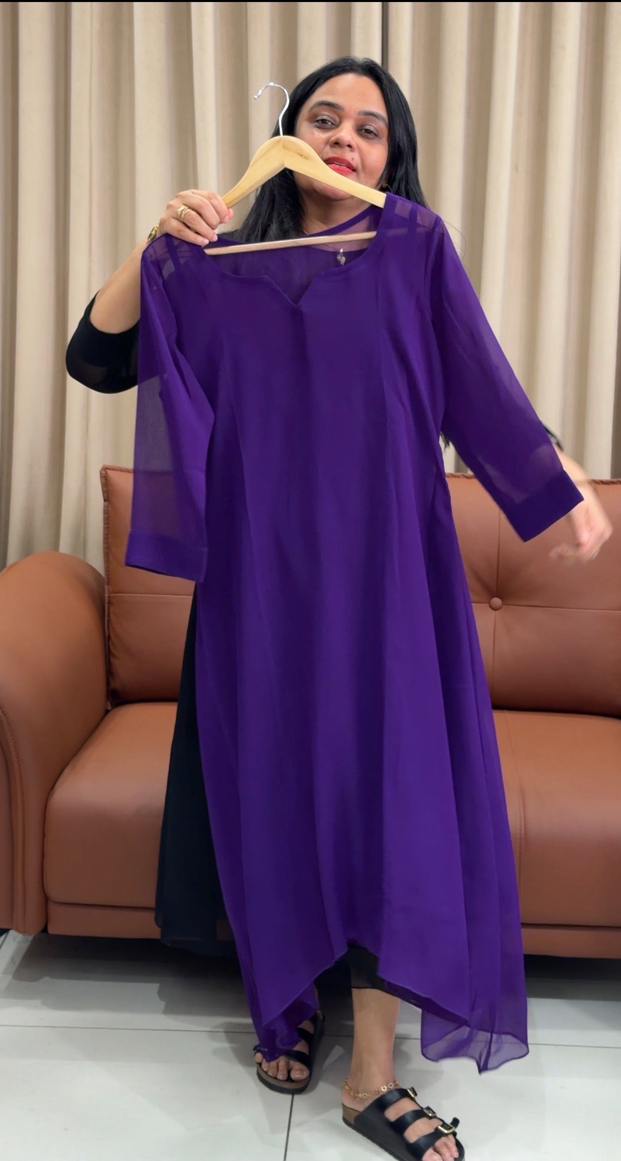 IHA'S IN-HOUSE GEORGETTE ALINE TOPS - IHA 35211
