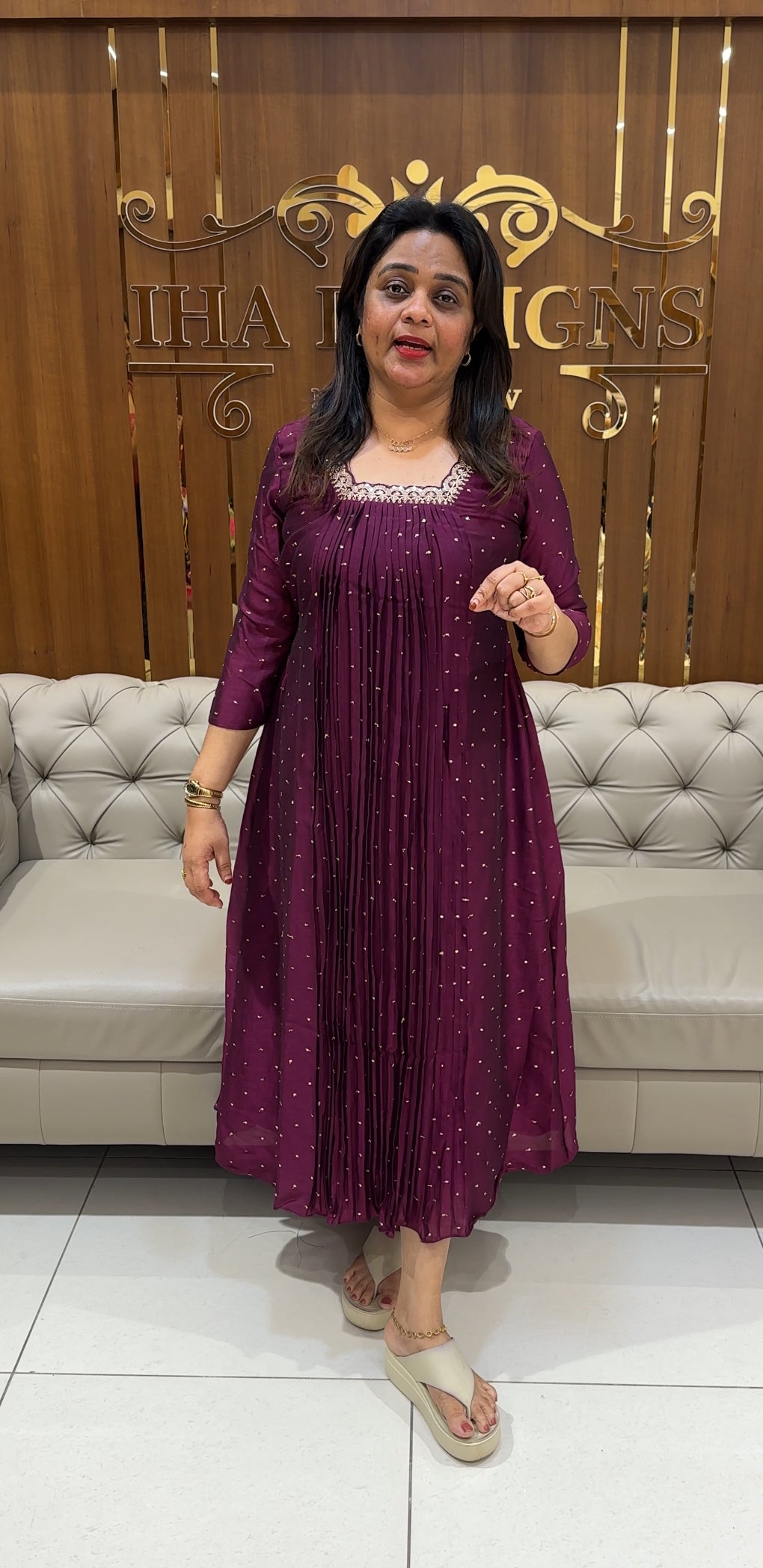 IHA'S IN-HOUSE SEMI RAW SILK ALINE TOPS - IHA 24838