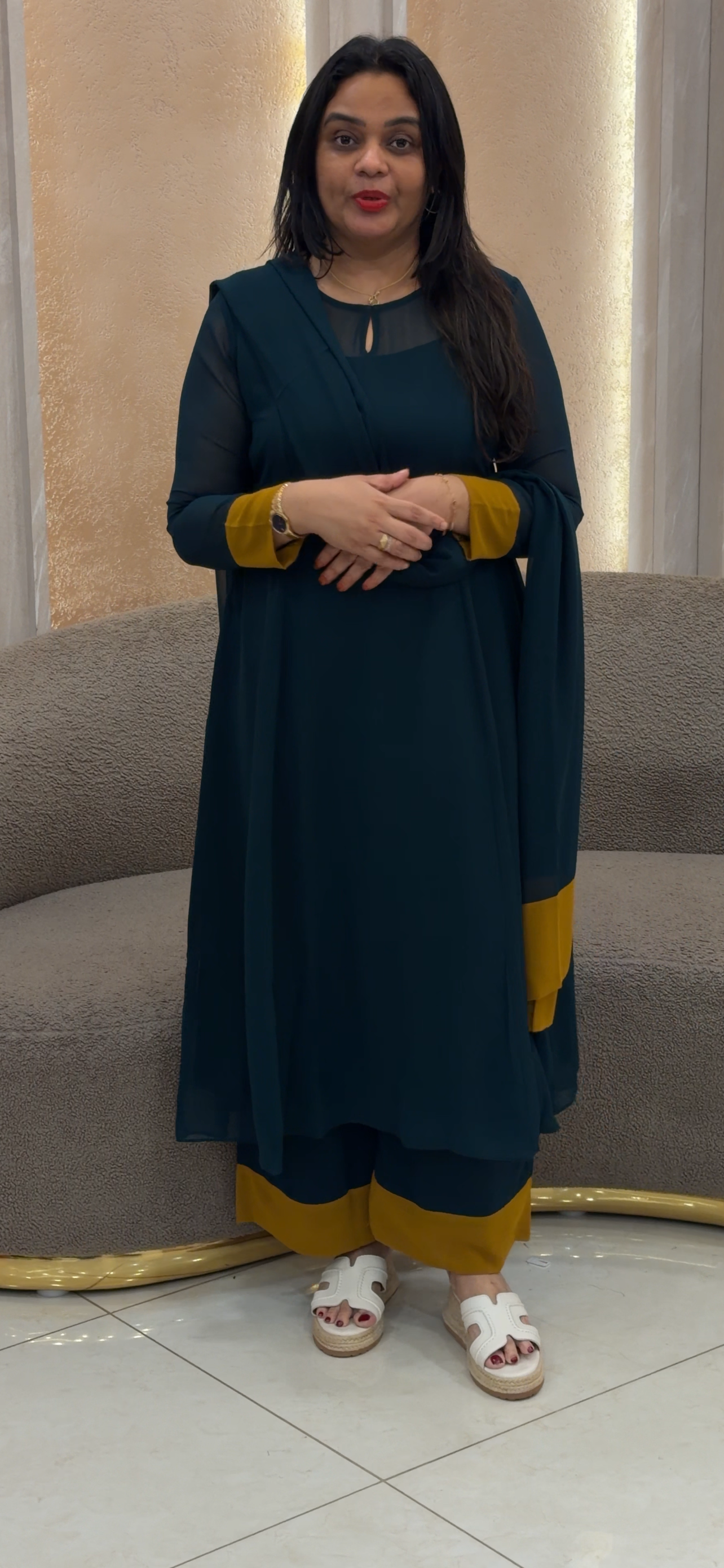 IHA'S IN-HOUE ALINE TOP AND DUPATTA - IHA 33196
