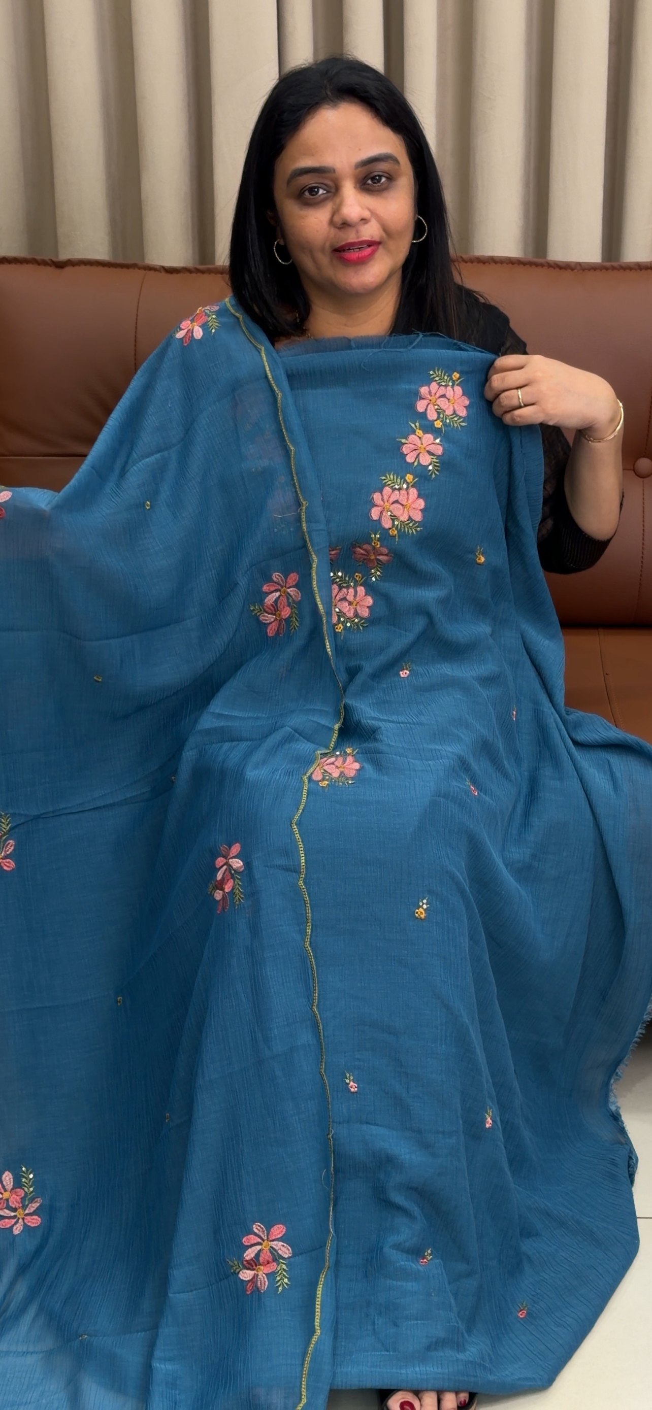 MUL CRUSHED UNSTITCHED SALWAR SUITS - IHA 33957