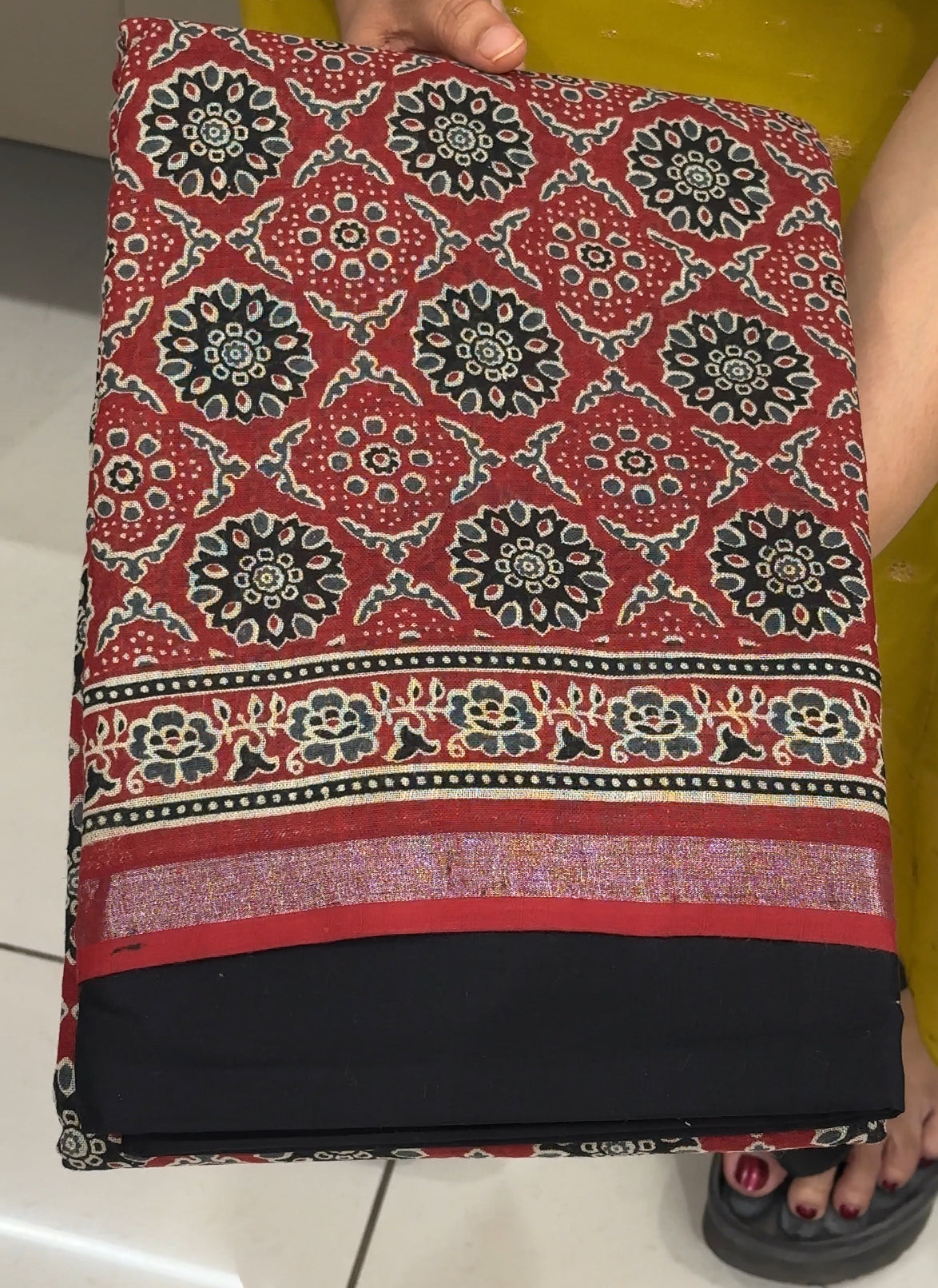 AJRAKH PRINTED UNSTITCHED SALWAR SUITS - IHA 28576