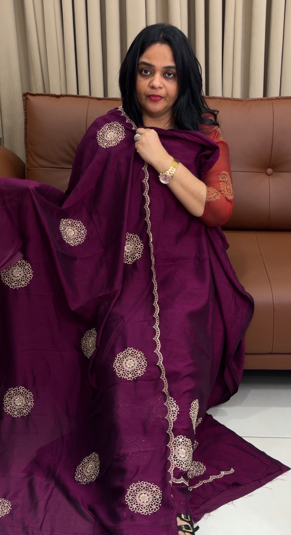 SEMI RAW SILK UNSTITCHED SALWAR SUITS - IHA 34554