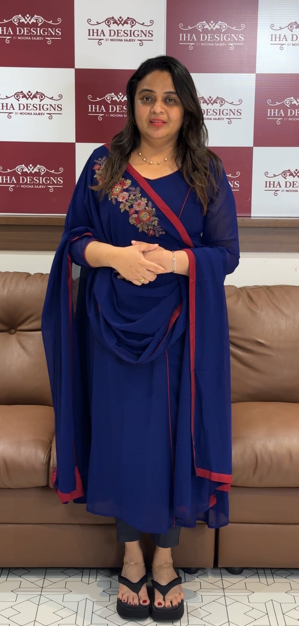 IHA'S IN-HOUSE GEORGETTE ALINE TOP AND DUPATTA - IHA 27874