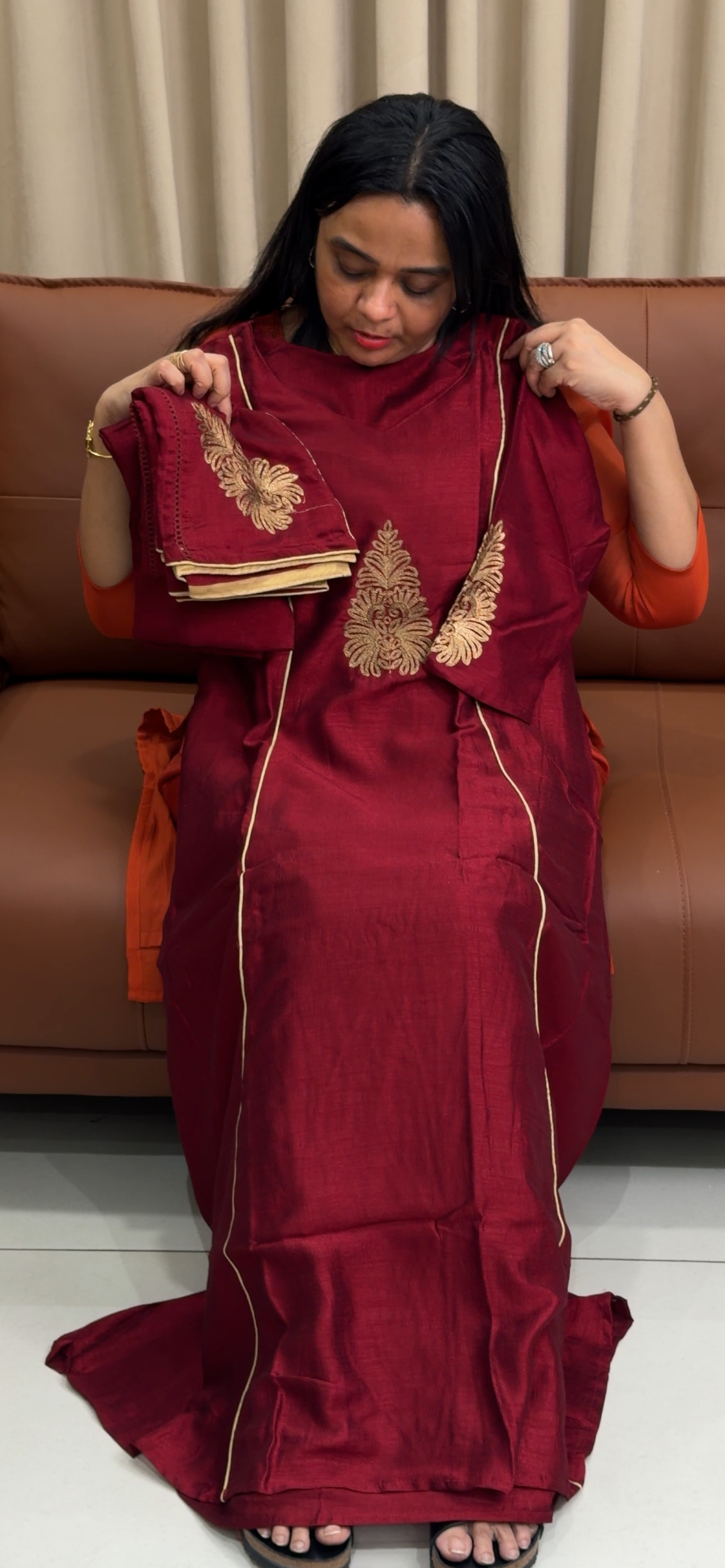 SEMI RAW TOP, BOTTOM AND DUPATTA - IHA 35220