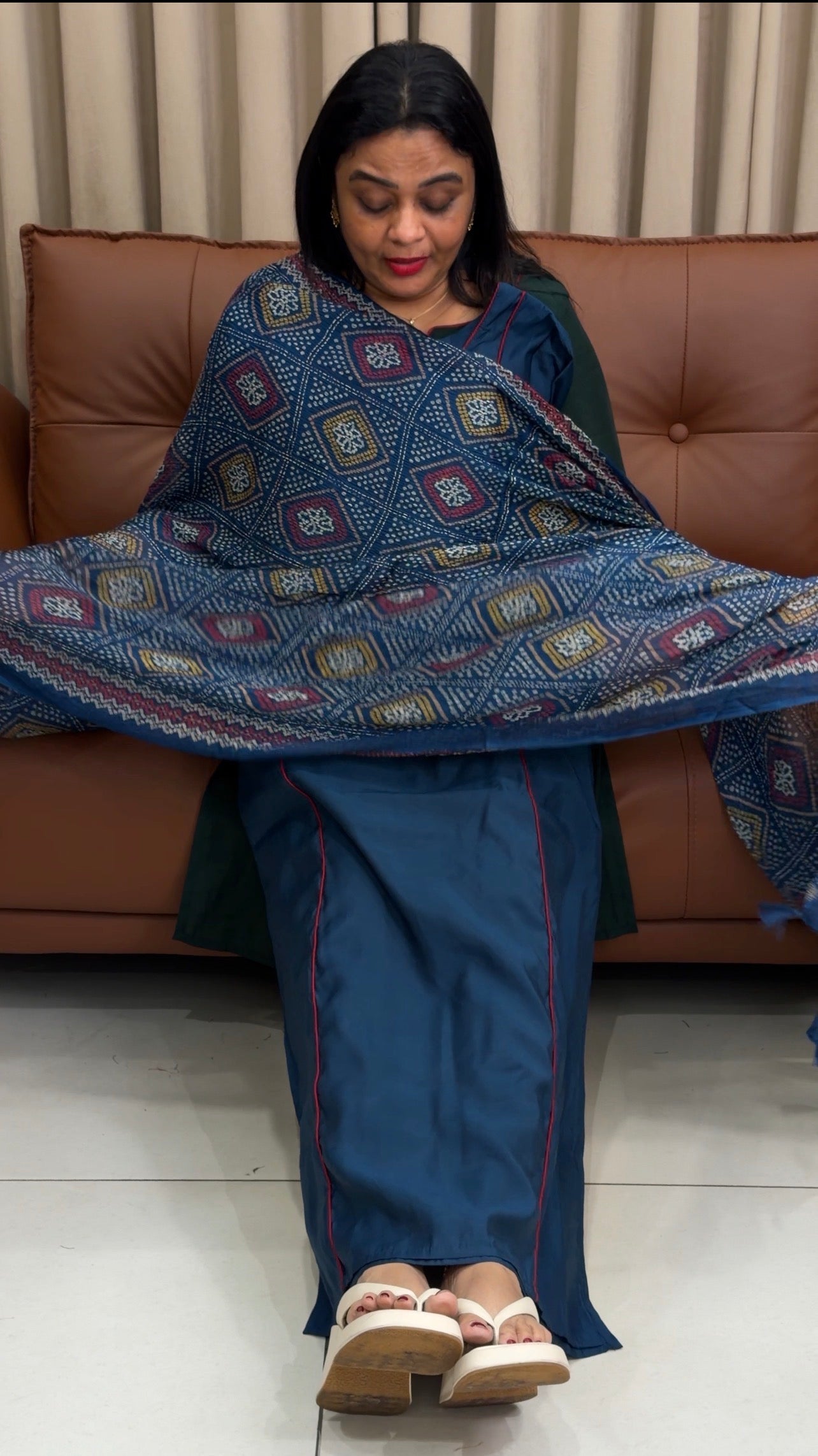 MUL CHANDERI TOP,BOTTOM AND DUPATTA - IHA 33820