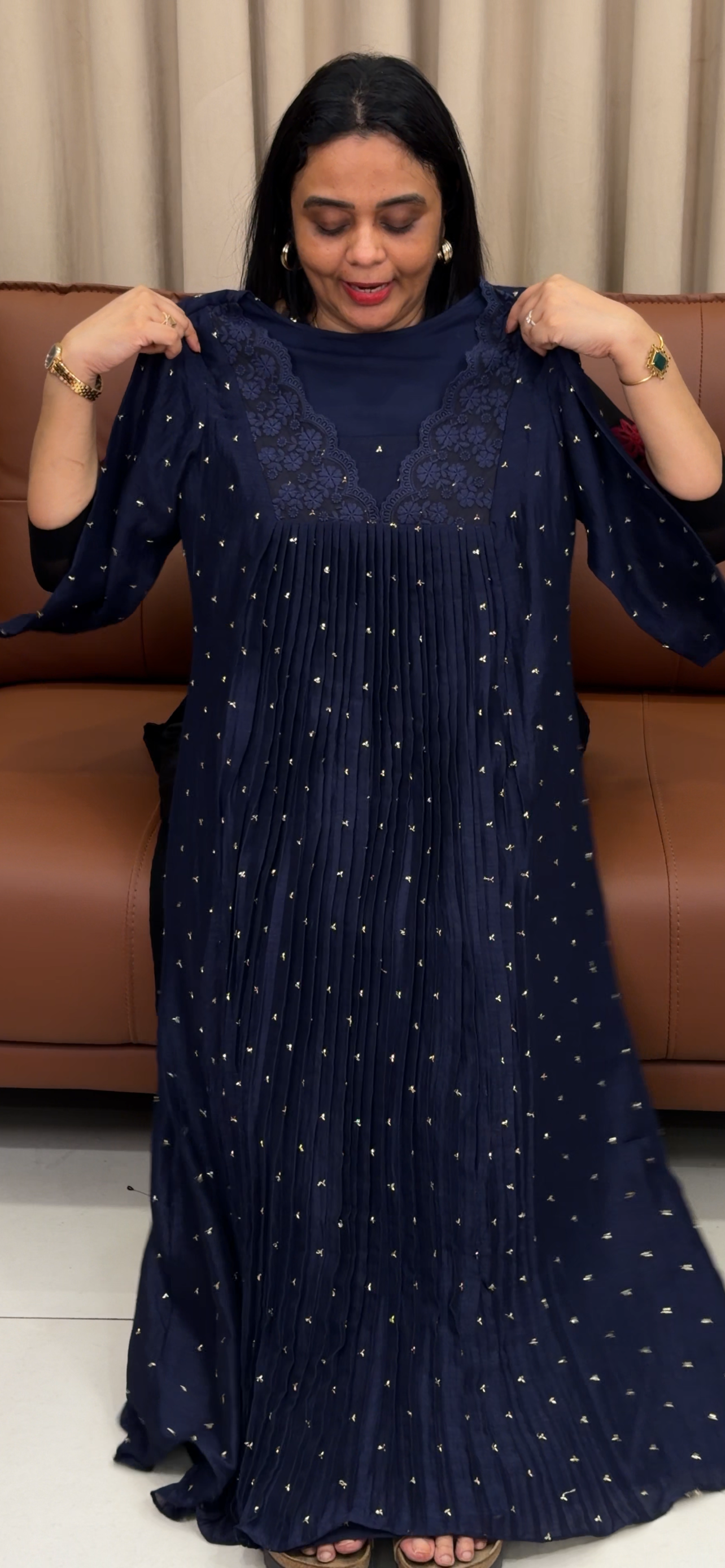 IHA'S IN-HOUSE SEMI RAW SILK ALINE TOPS - IHA 33485