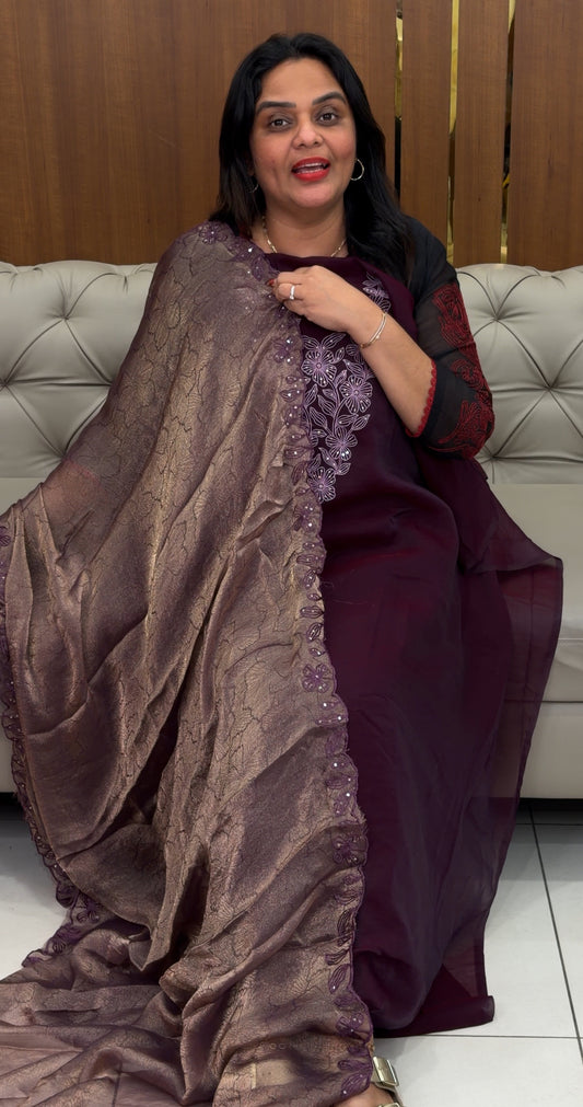 FORWARD SEMI RAW SILK UNSTITCHED SALWAR SUITS - IHA 32419