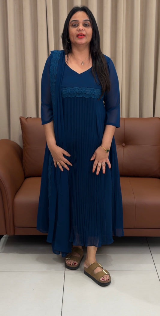 IHA'S IN-HOUSE GEORGETTE ALINE TOP AND DUPATTA - IHA 33403