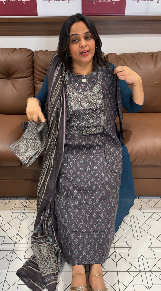 READY TO WEAR TOP, BOTTOM AND DUPATTA - IHA 27209