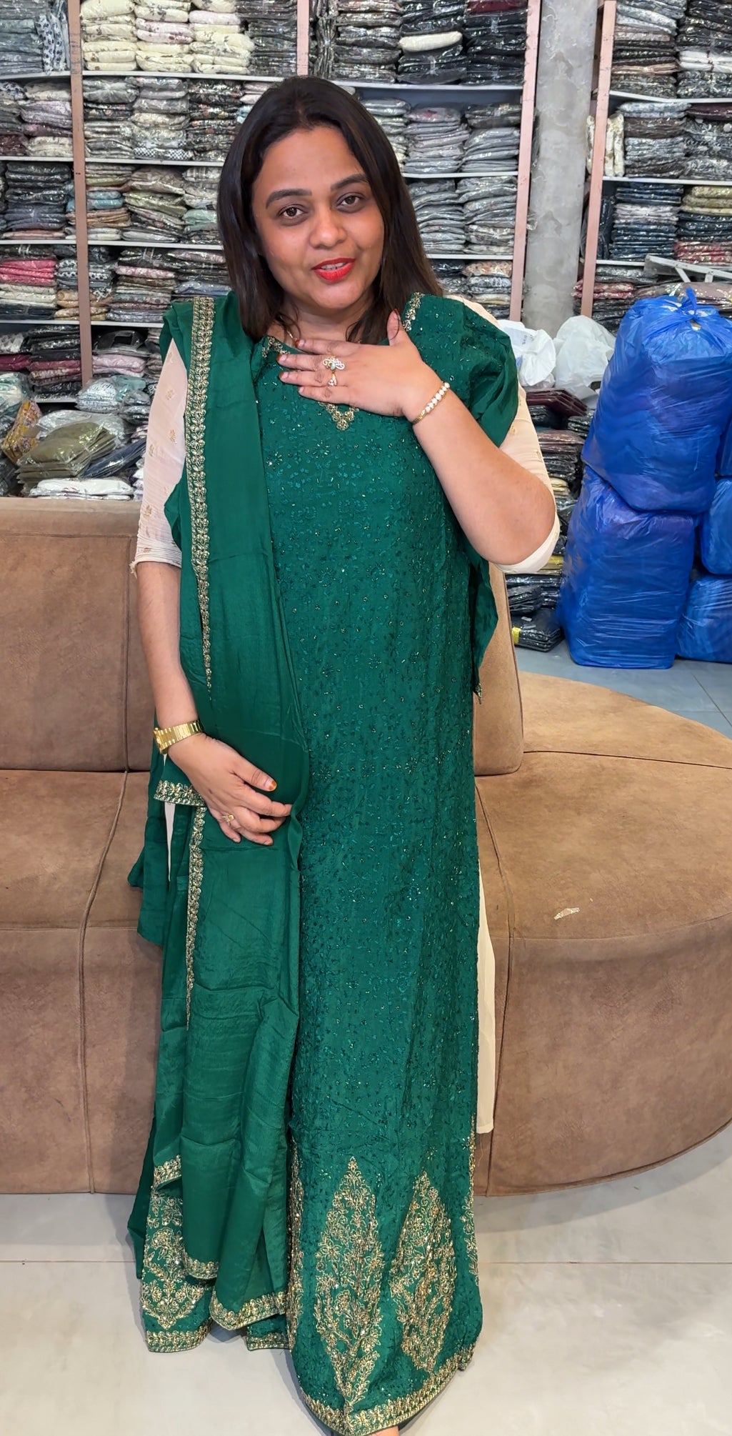 DESIGNER PARTY WEAR TOP AND DUPATTA - IHA 23033