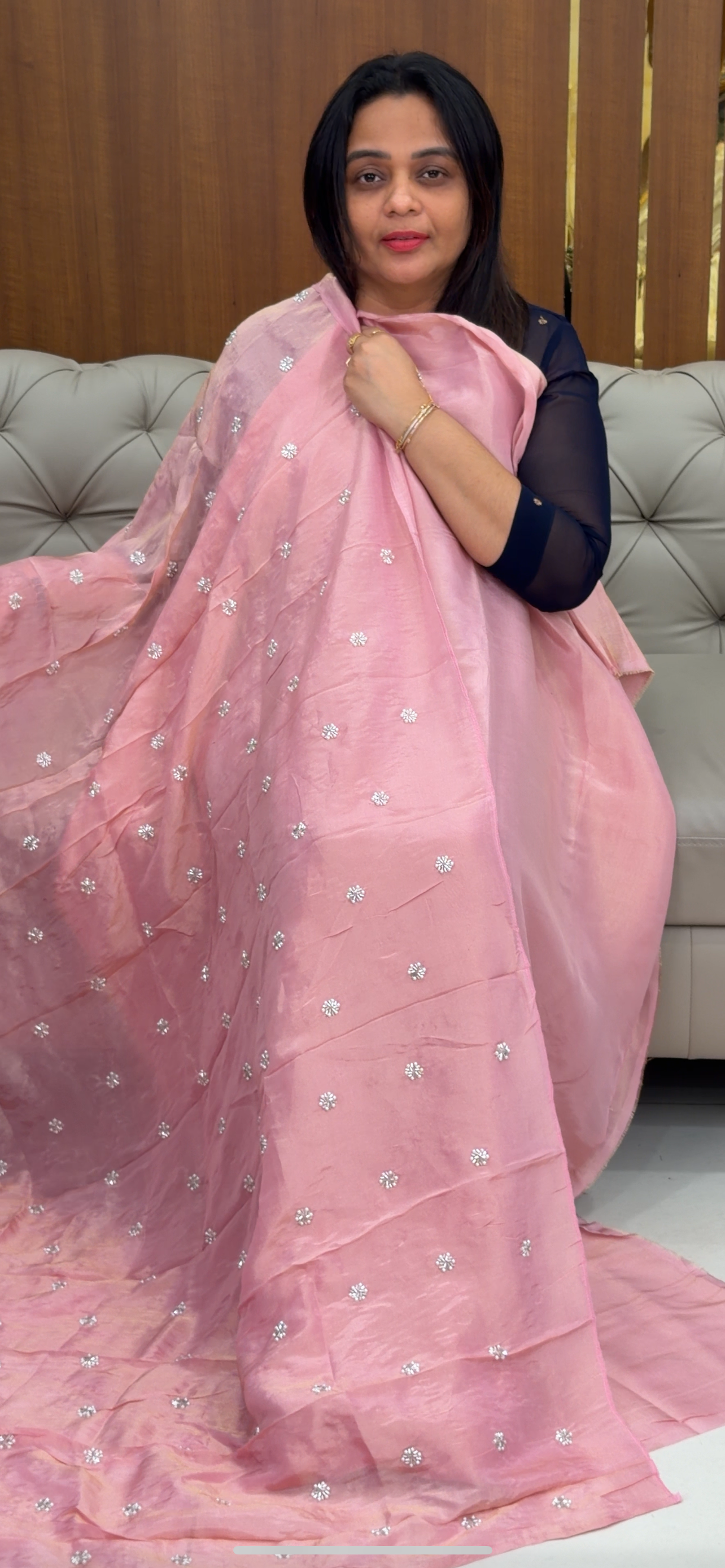 BANARASI TISSUE UNSTITCHED SALWAR SUITS - IHA 29498